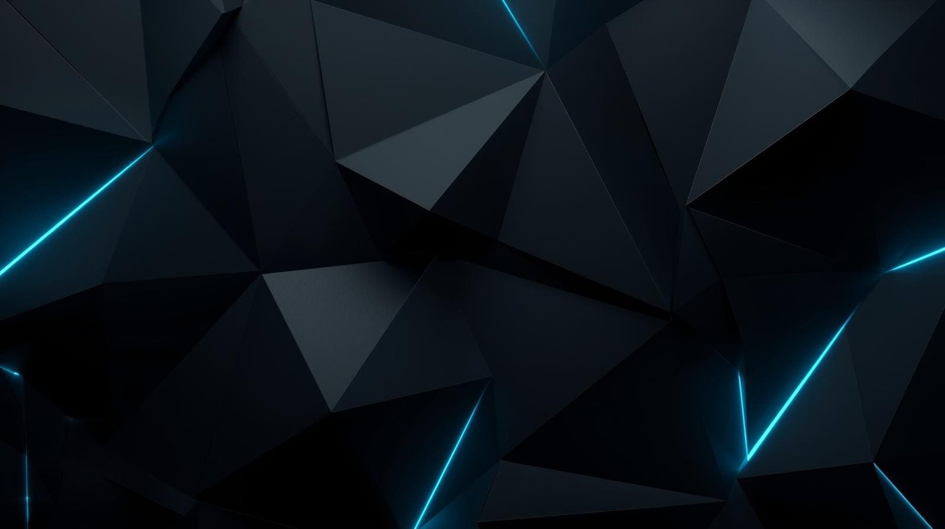 a black background with blue shapes on it