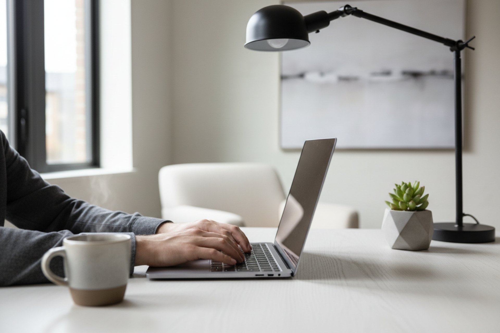 person using laptop computer
