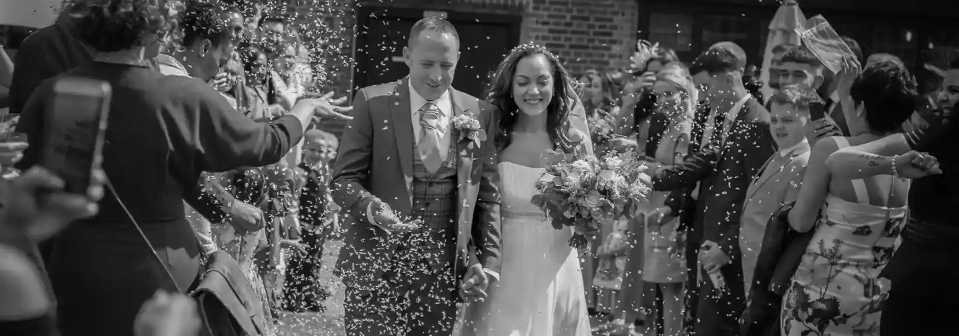 Nat and Steve having their confetti moment