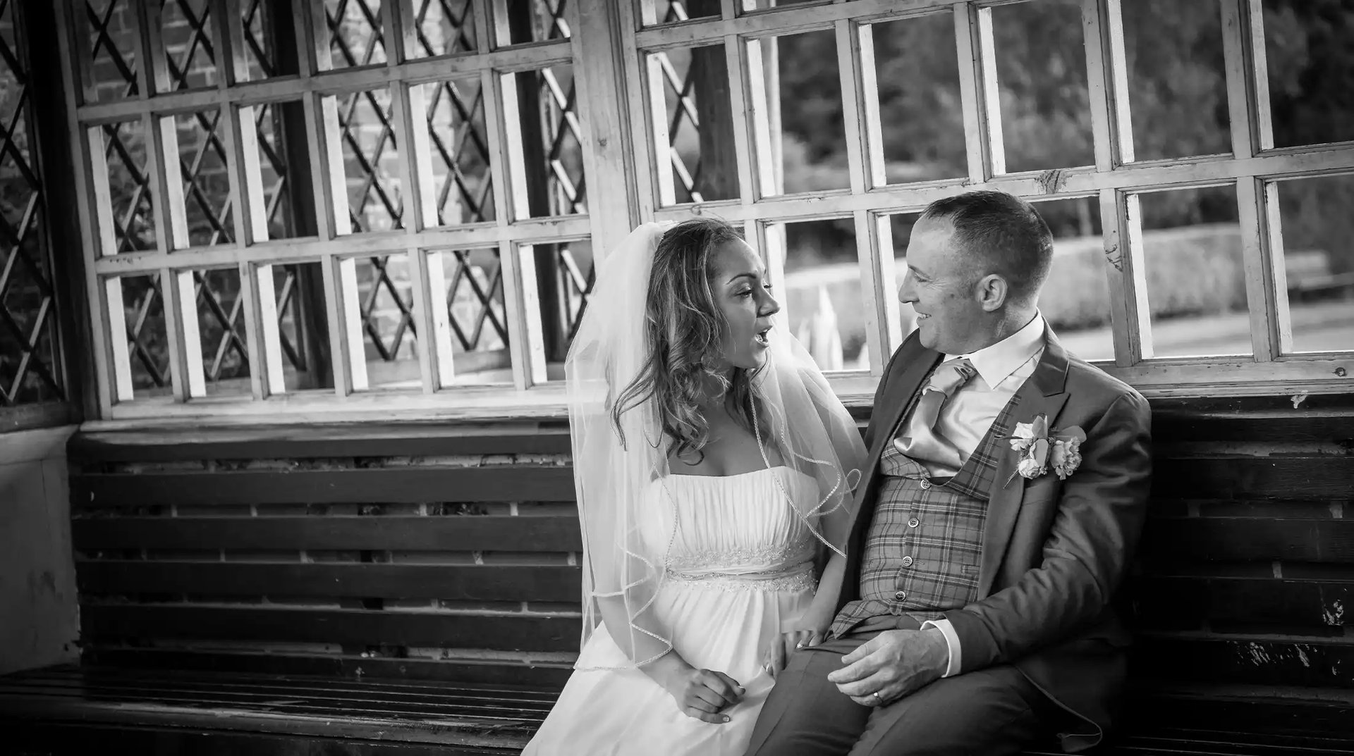 Nat and Steve after their wedding at Tudor Barn Eltham