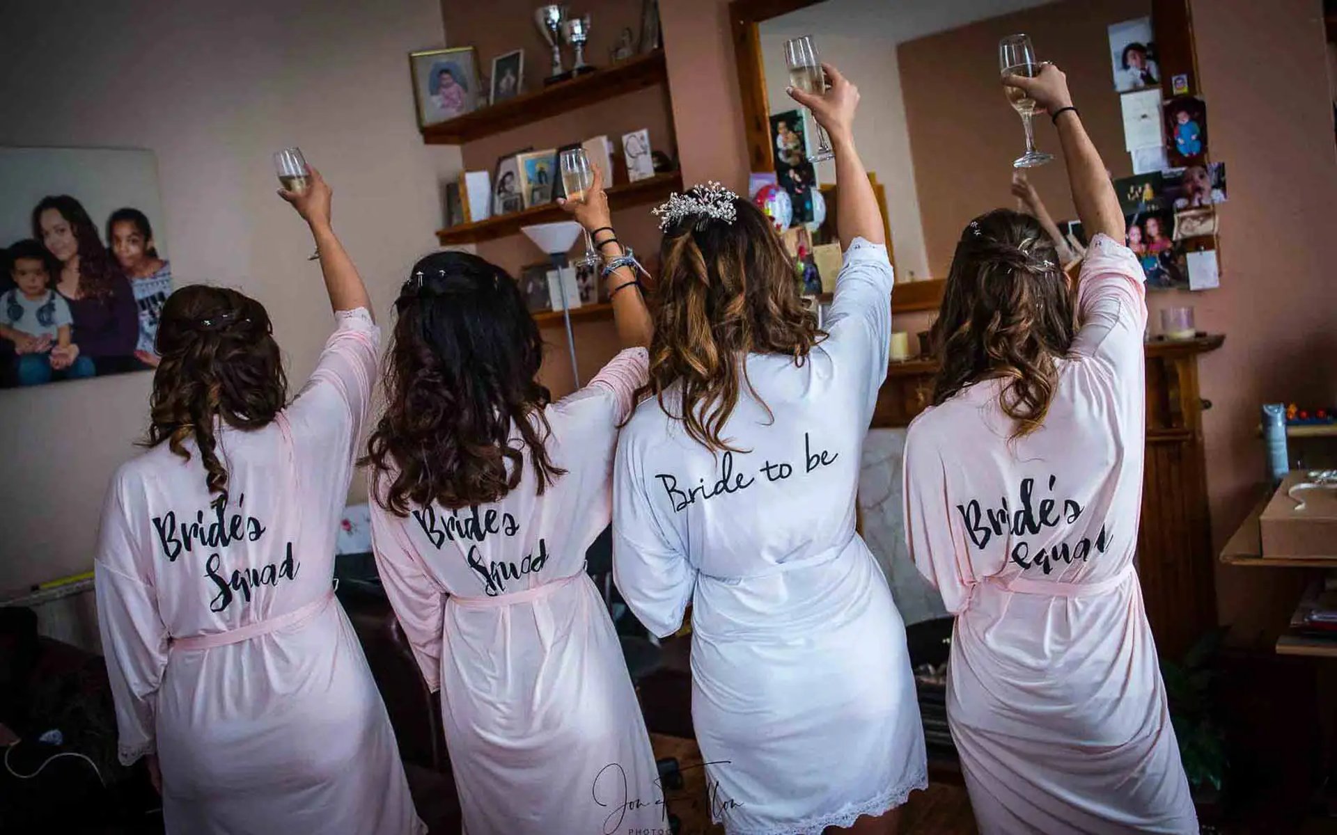 bride-to-be and her bridesmaids