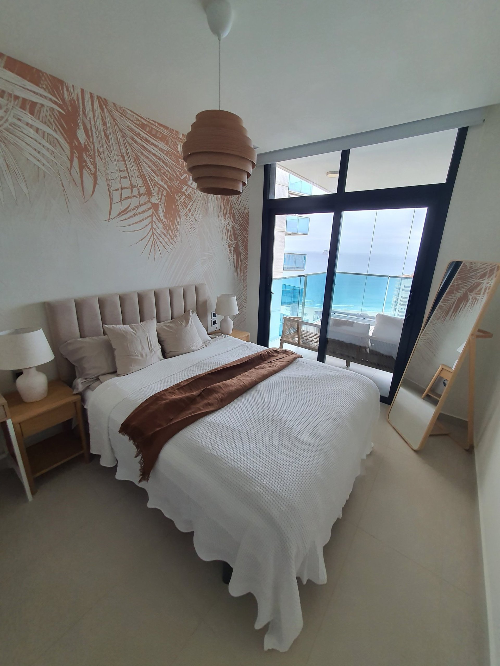 A living room with a couch and a coffee table