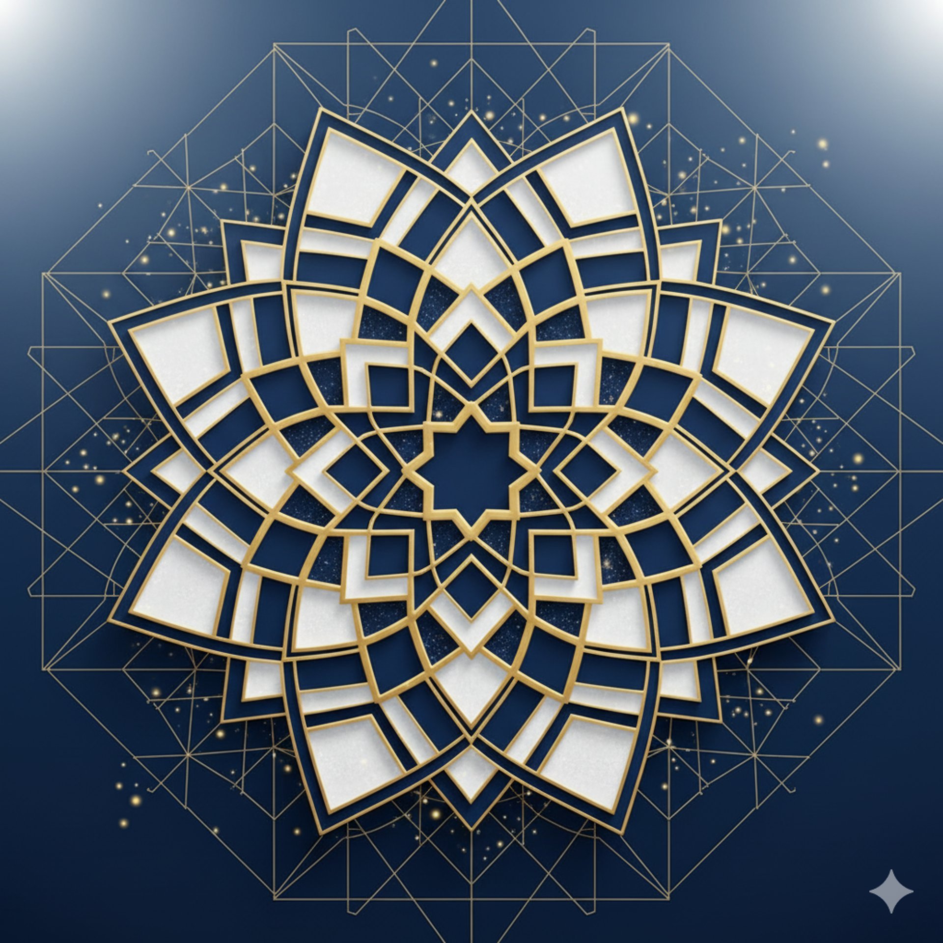 A curved facade covered in white latticework