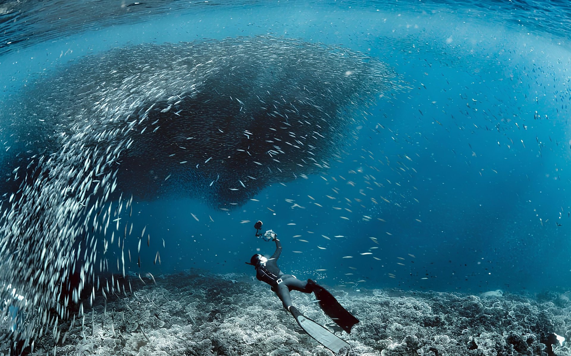 a turtle swimming in the ocean with its head above the water