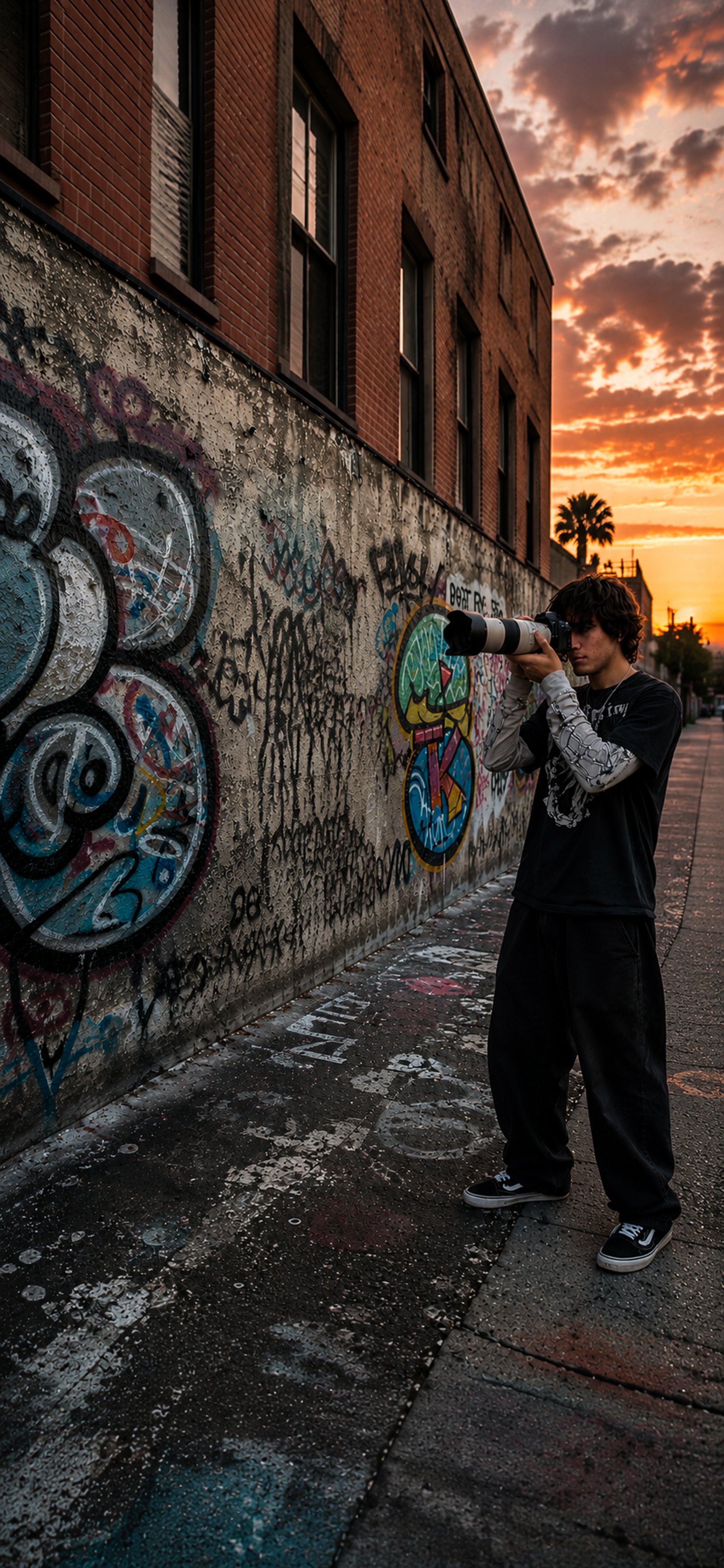 A person holding a camera and taking a picture