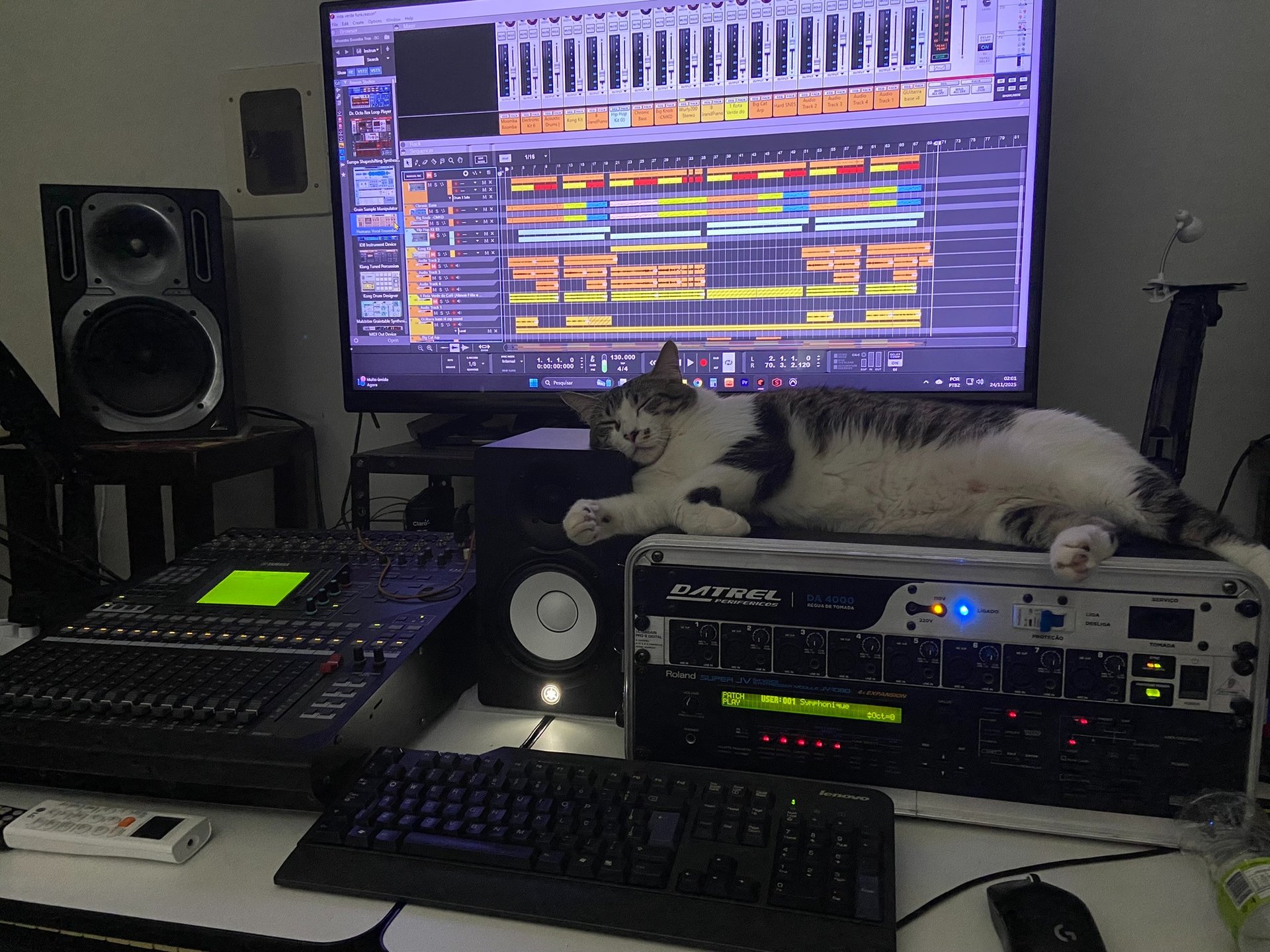 an abstract photo of a curved building with a blue sky in the background