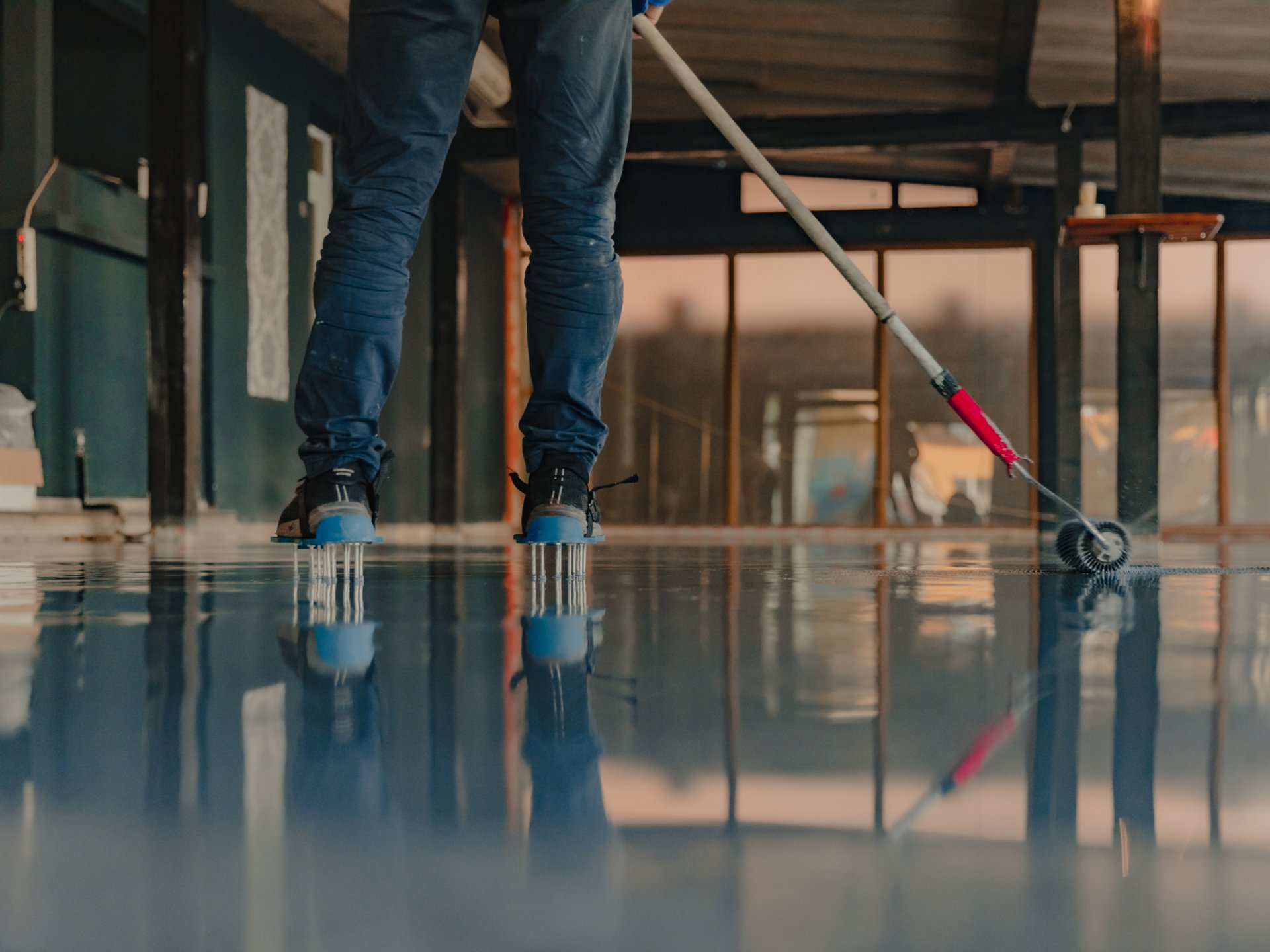 a group of construction workers working on a building
