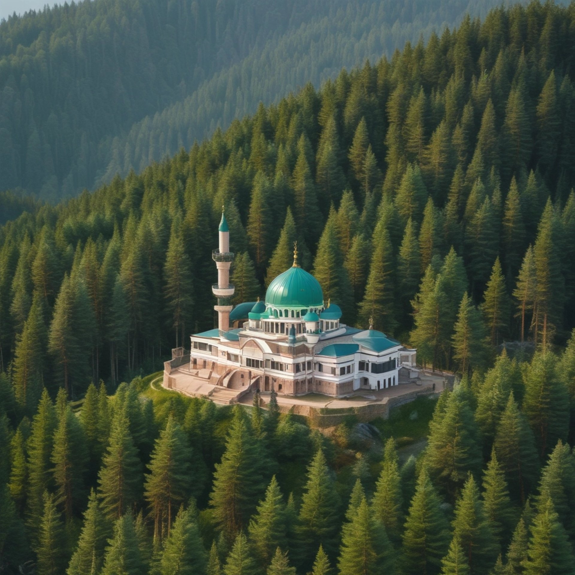 an abstract photo of a curved building with a blue sky in the background