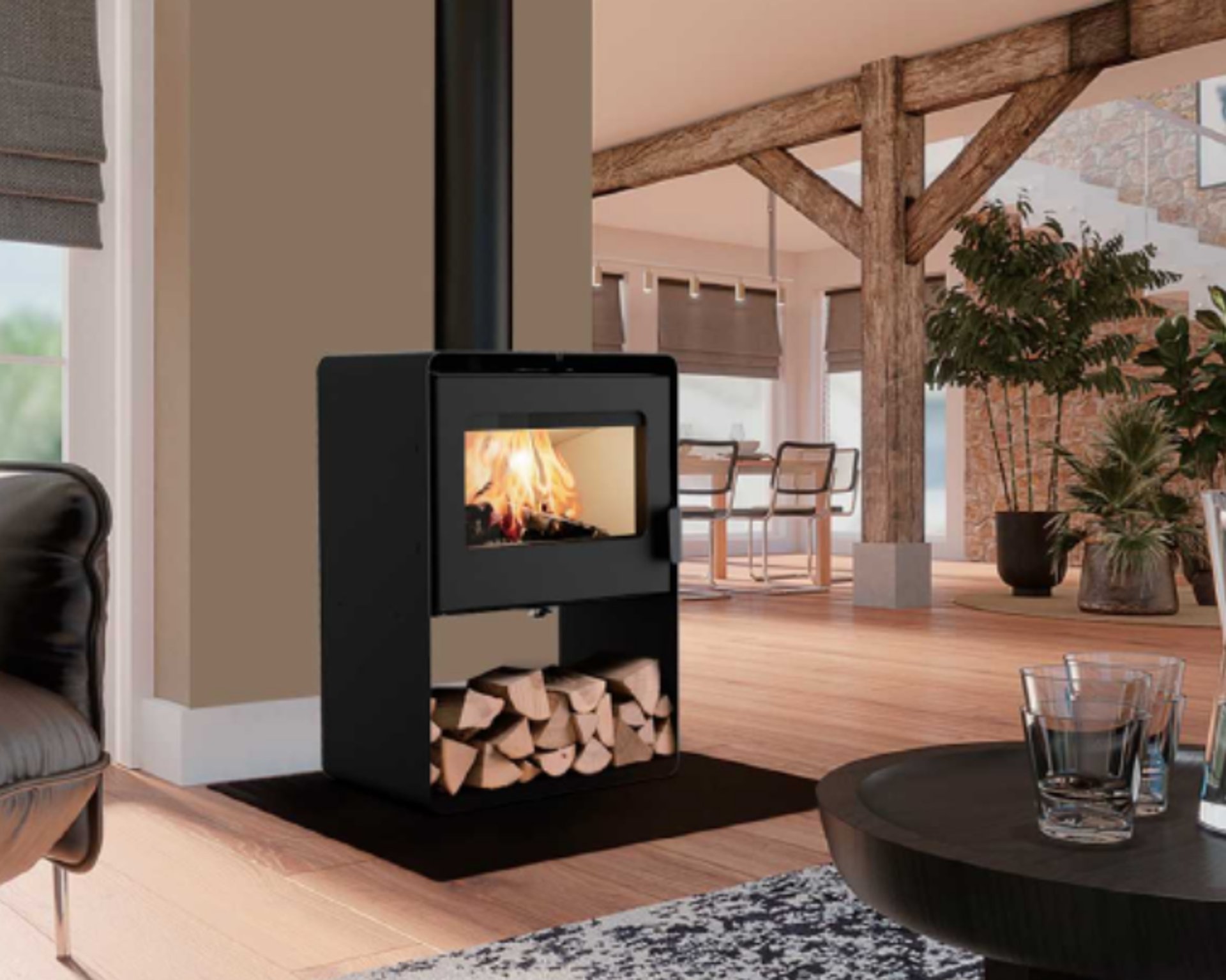 an abstract photo of a curved building with a blue sky in the background