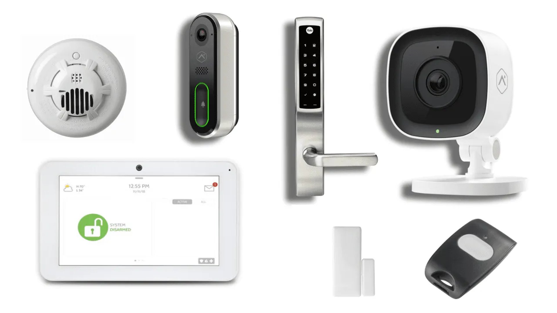 A group of electronic devices sitting on top of a table