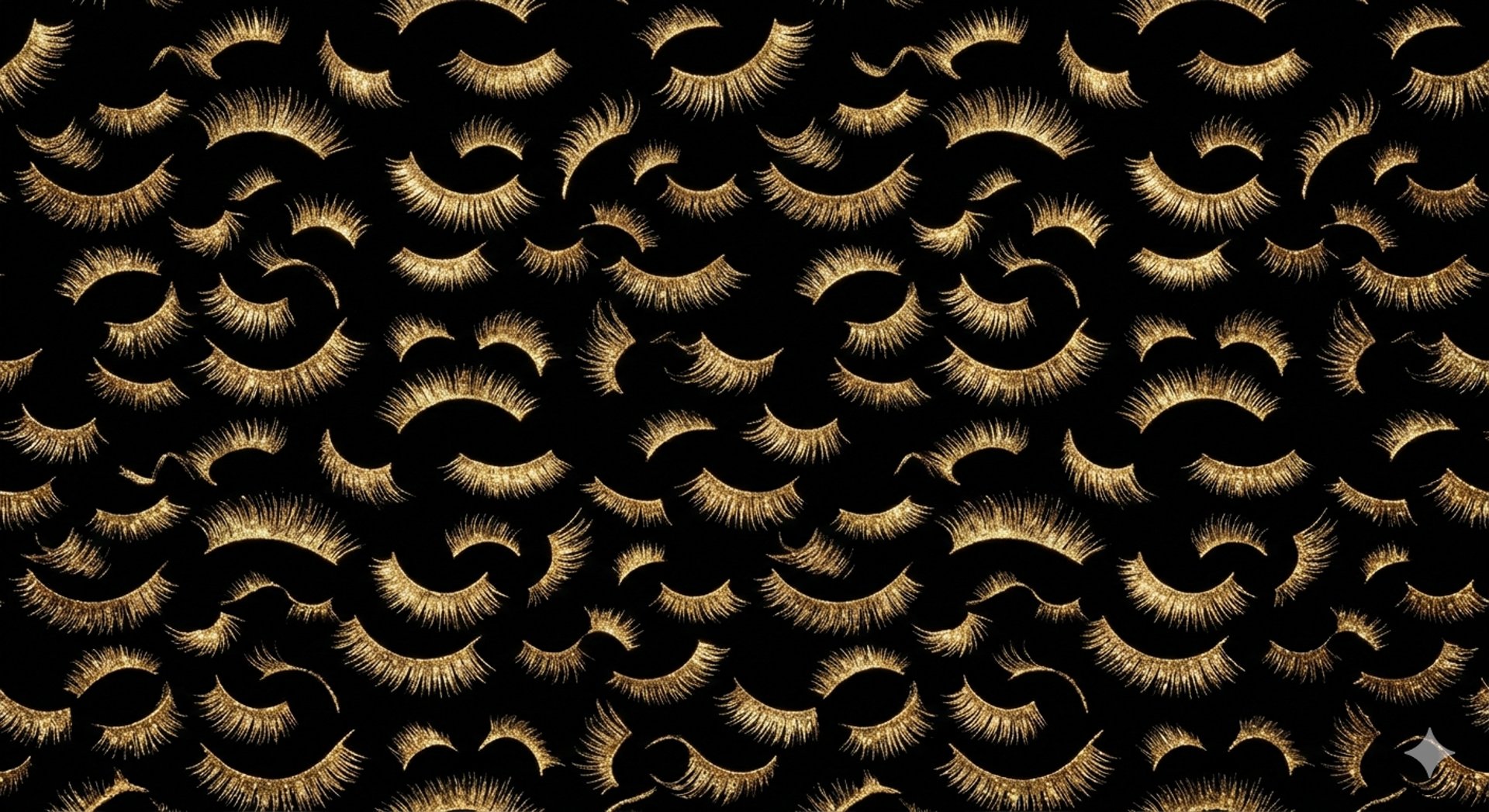 gold eyelashes on black background
