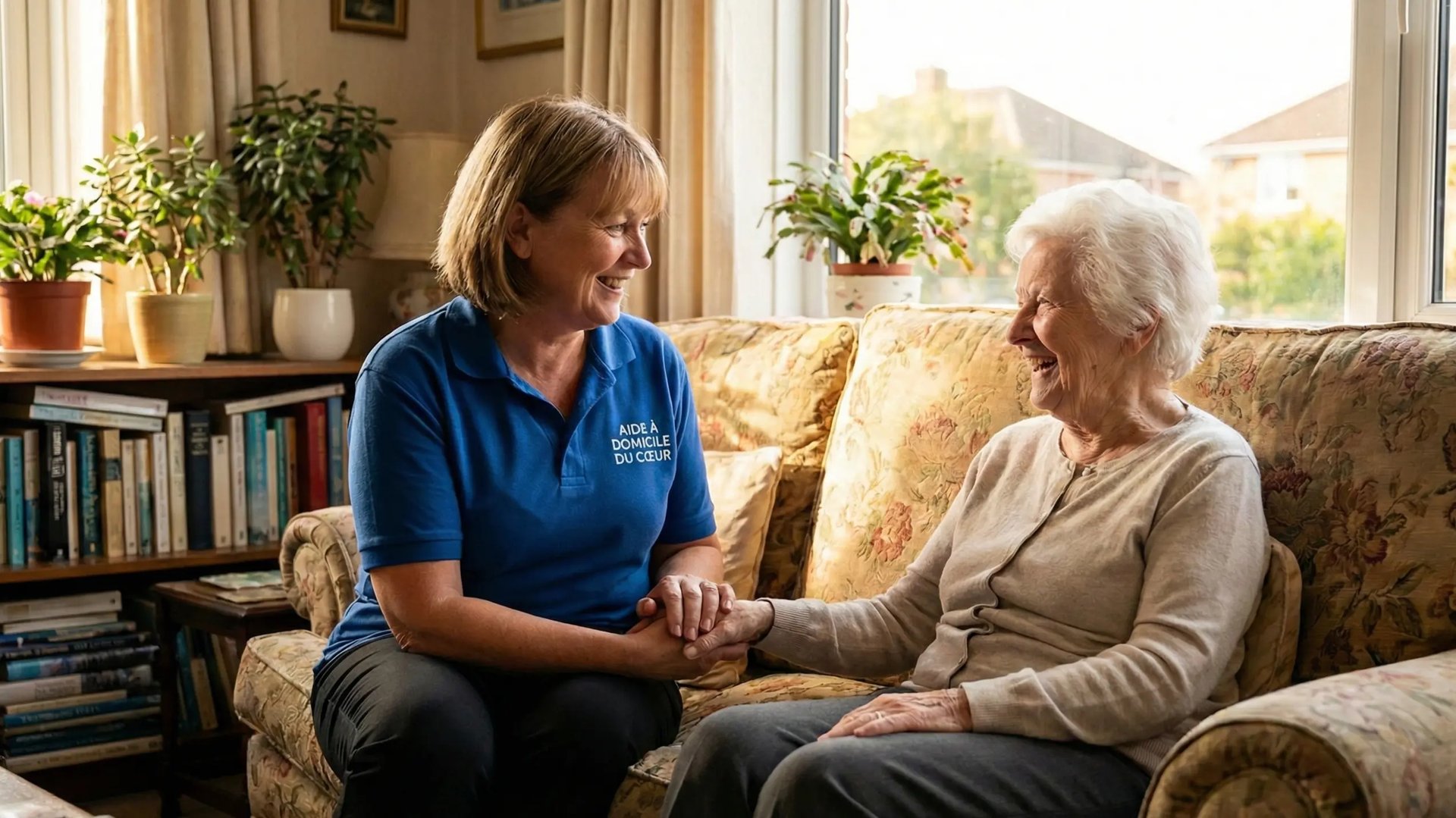Intervenante bienveillante de l'association Aide à Domicile du Coeur auprès d'une personne âgée à Nantes