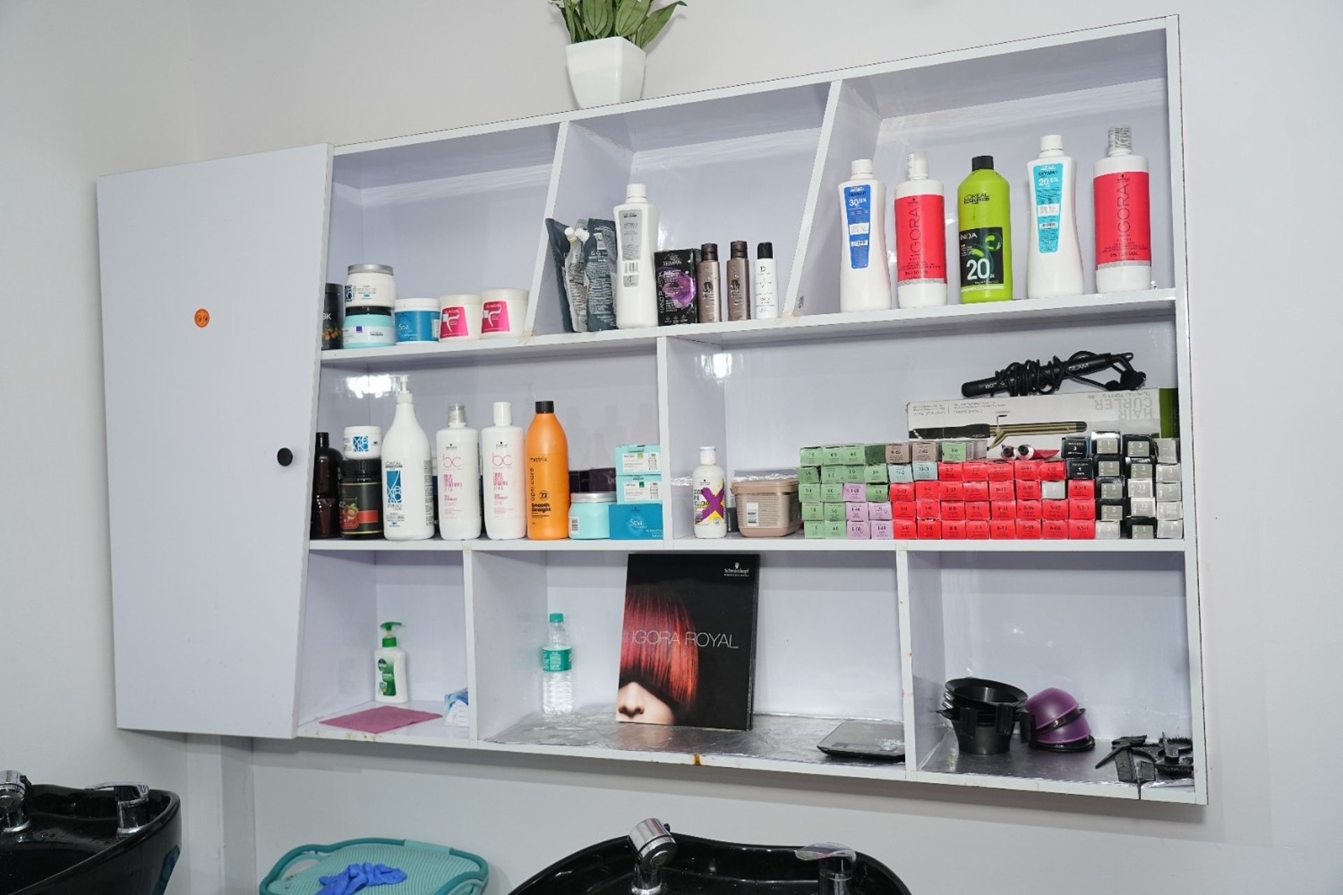 a room filled with furniture and a large window