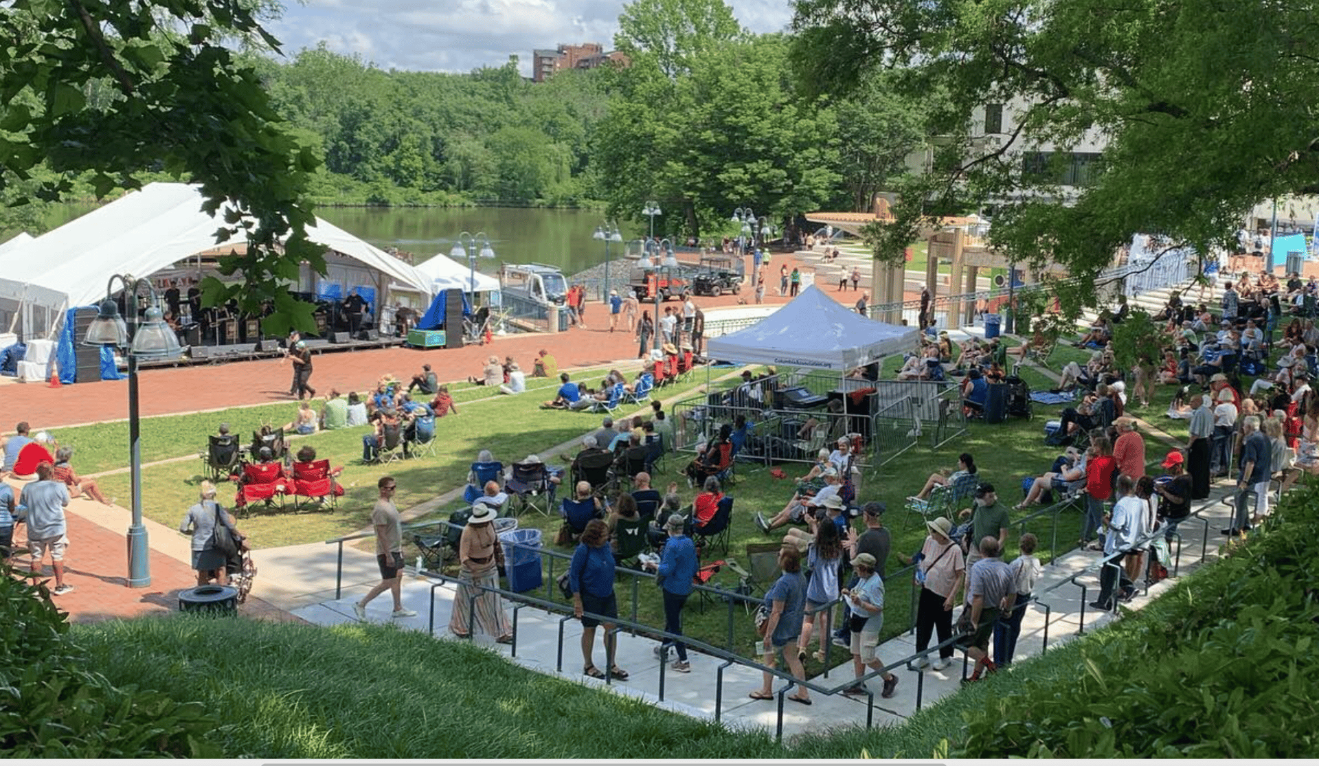 mix position and stage barricades Columbia festival of the arts 2025
