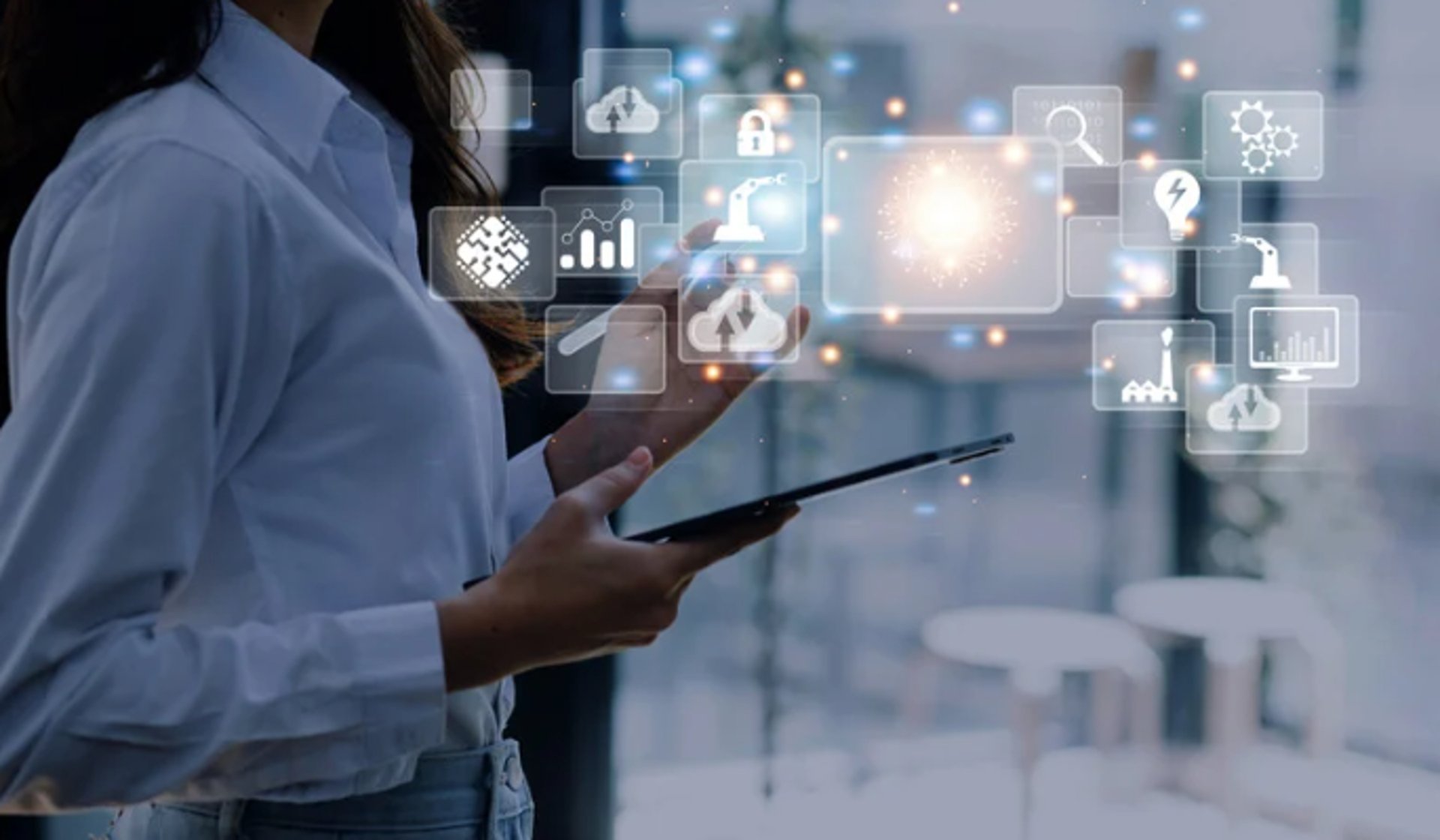 an abstract photo of a curved building with a blue sky in the background