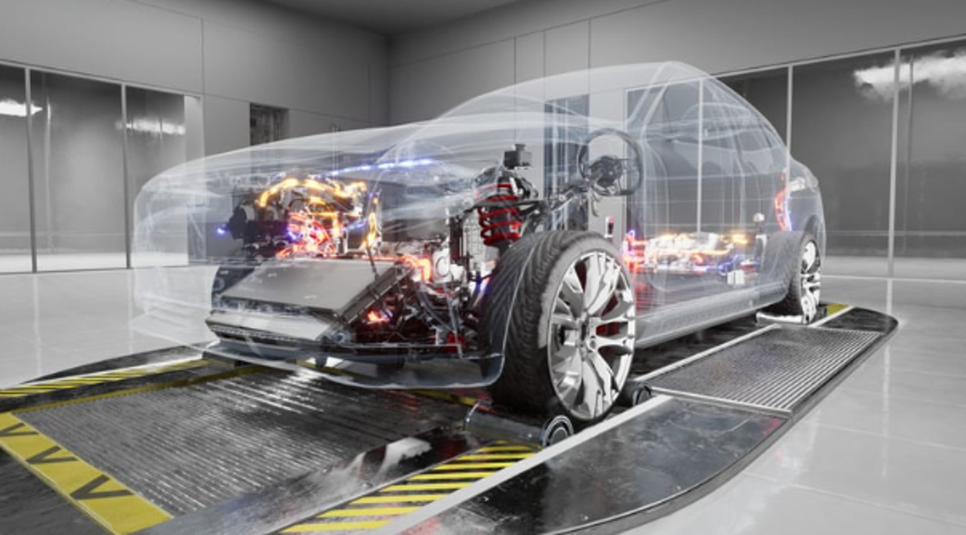 an abstract photo of a curved building with a blue sky in the background