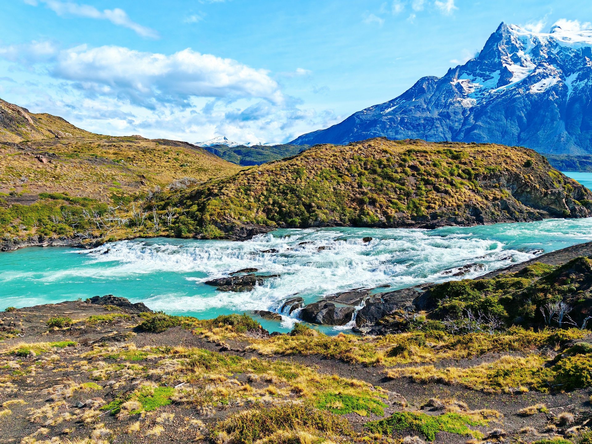 an abstract photo of a curved building with a blue sky in the background