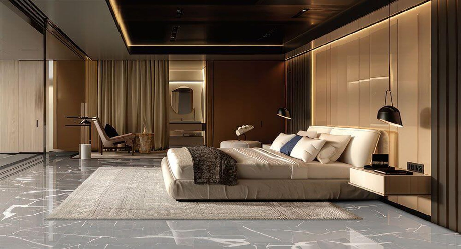 an abstract photo of a curved building with a blue sky in the background