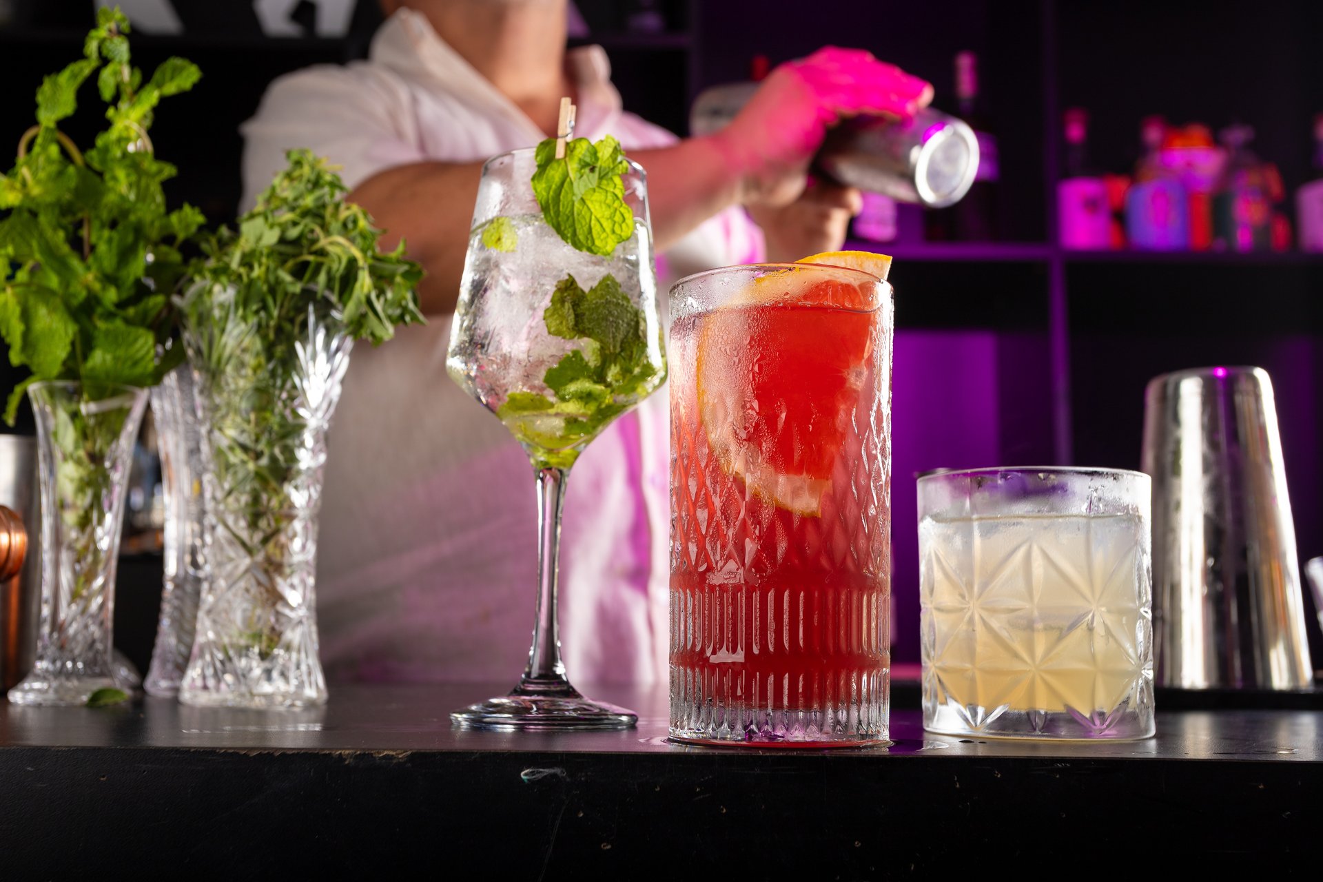 an abstract photo of a curved building with a blue sky in the background