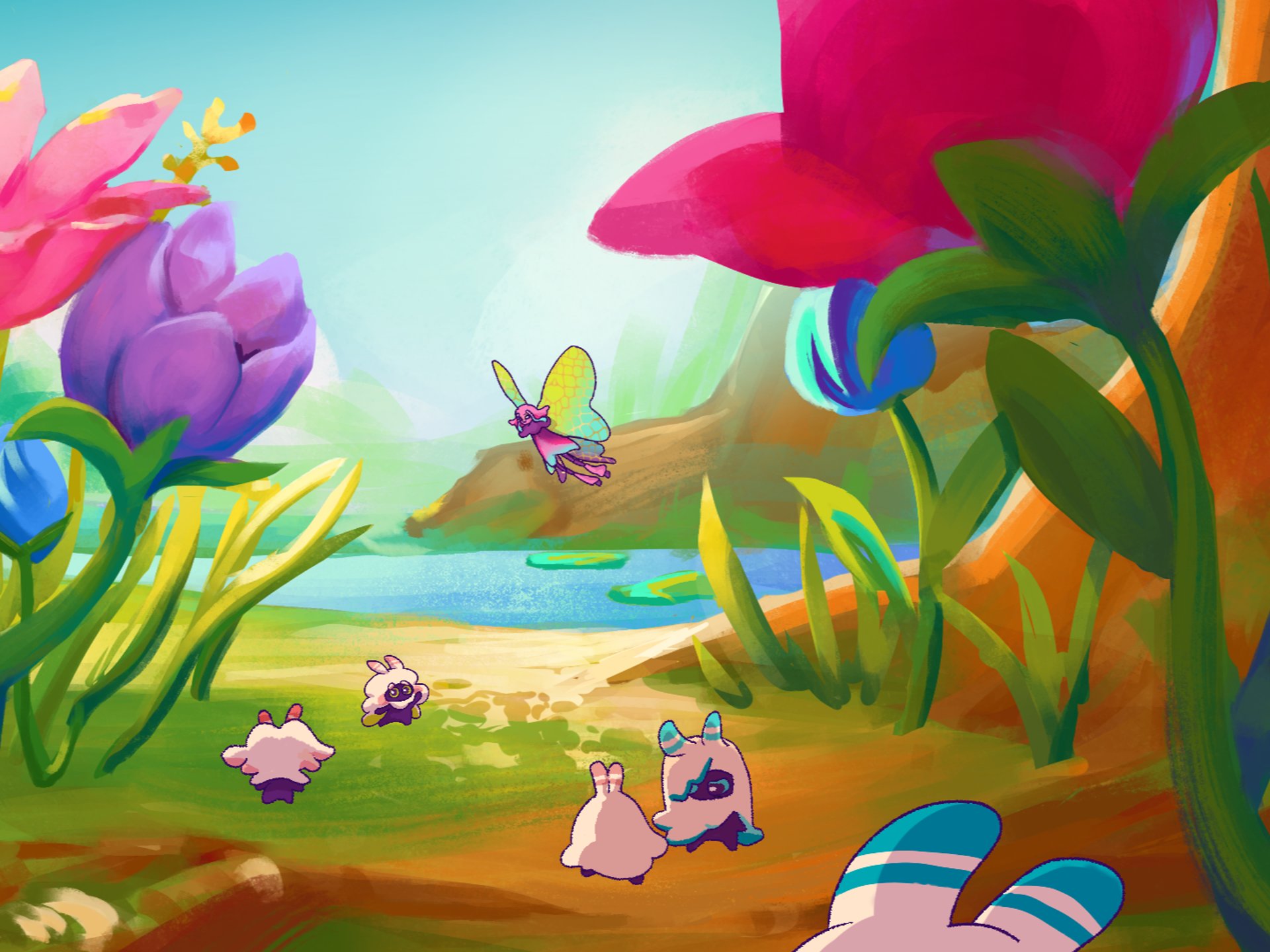 an abstract photo of a curved building with a blue sky in the background