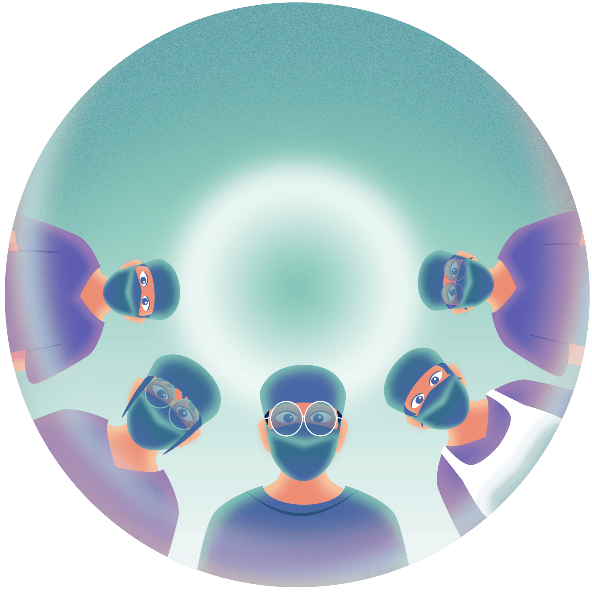 an abstract photo of a curved building with a blue sky in the background