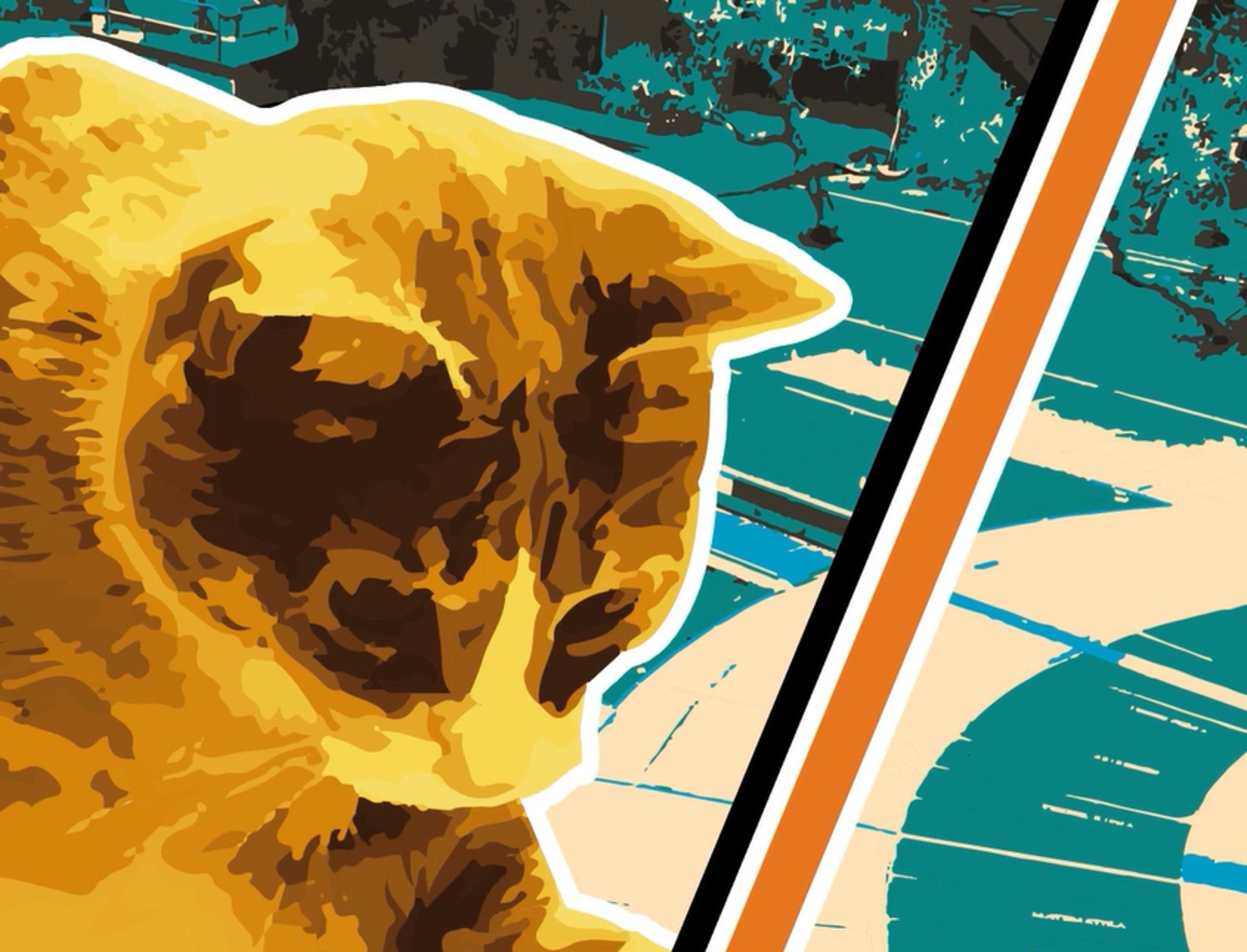 an abstract photo of a curved building with a blue sky in the background