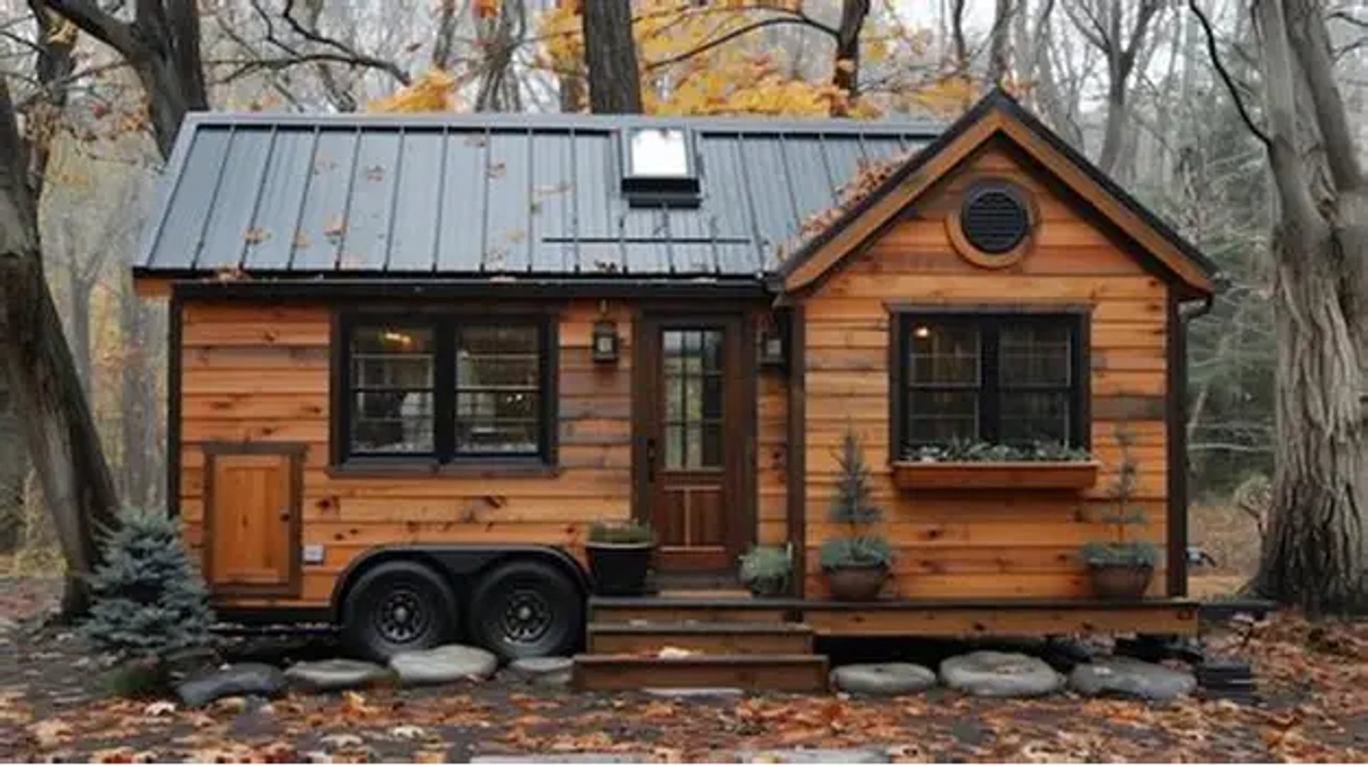 A small cabin in the middle of a field