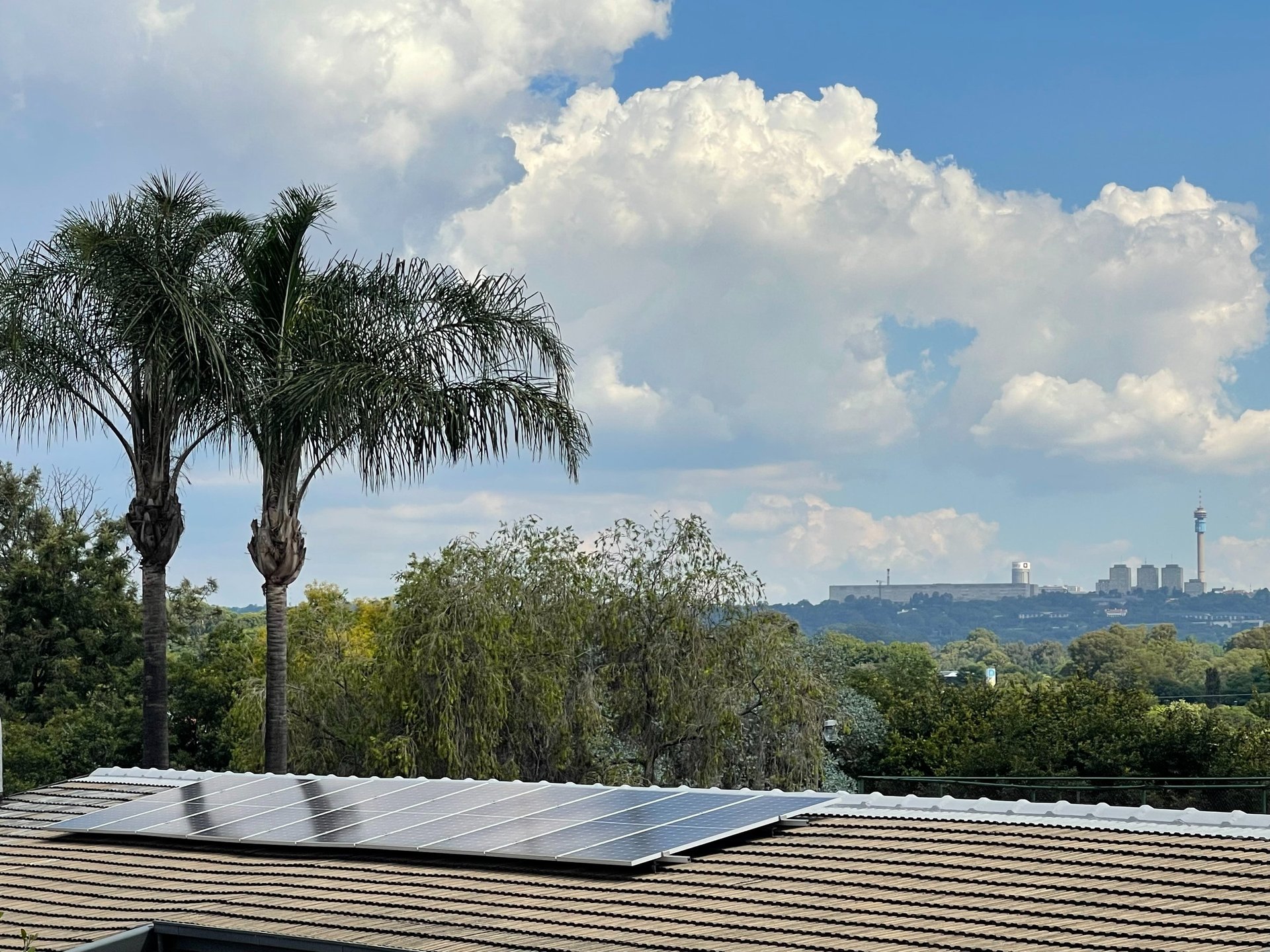 an abstract photo of a curved building with a blue sky in the background