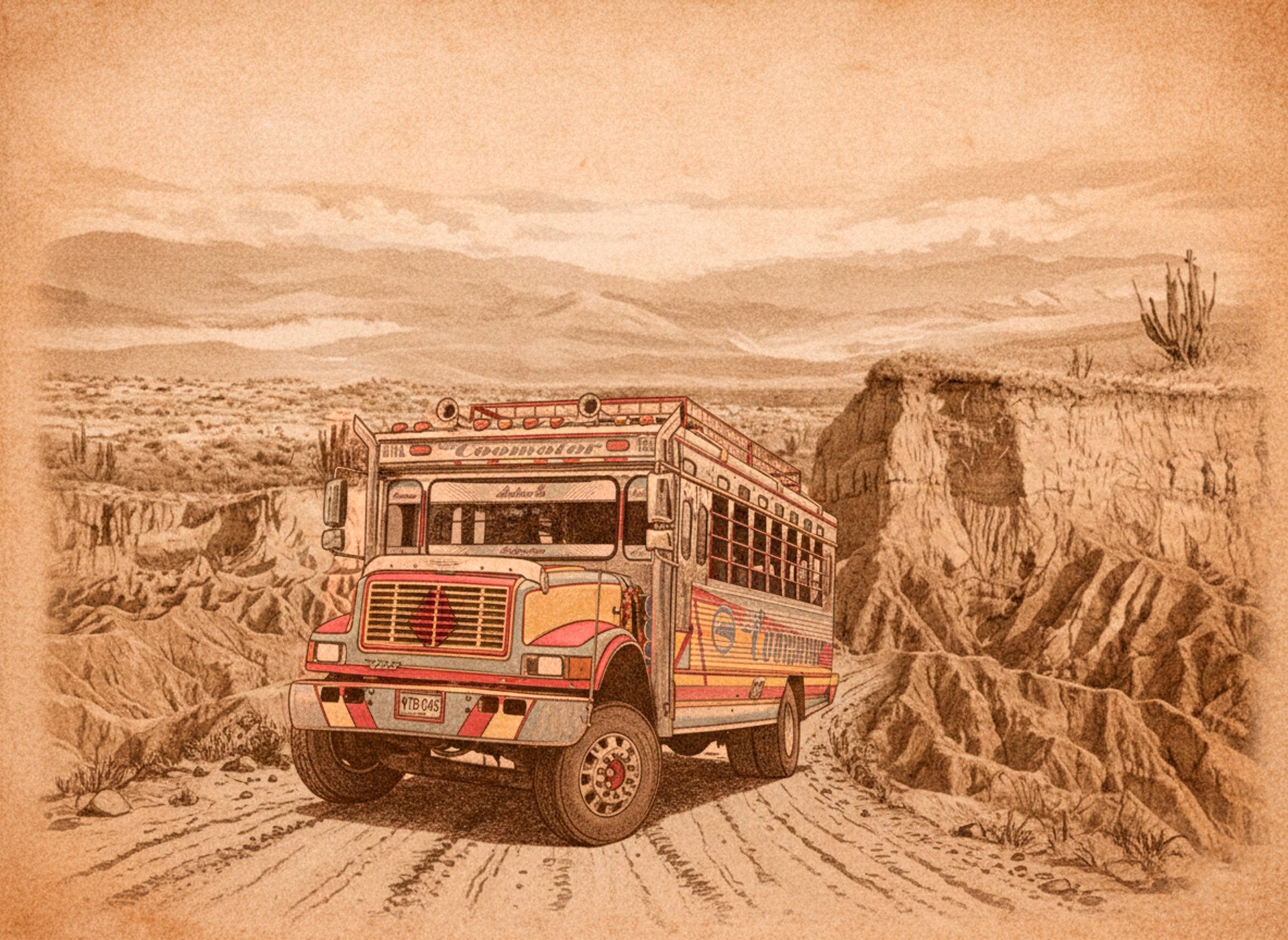 La chiva, bus escalera del Huila