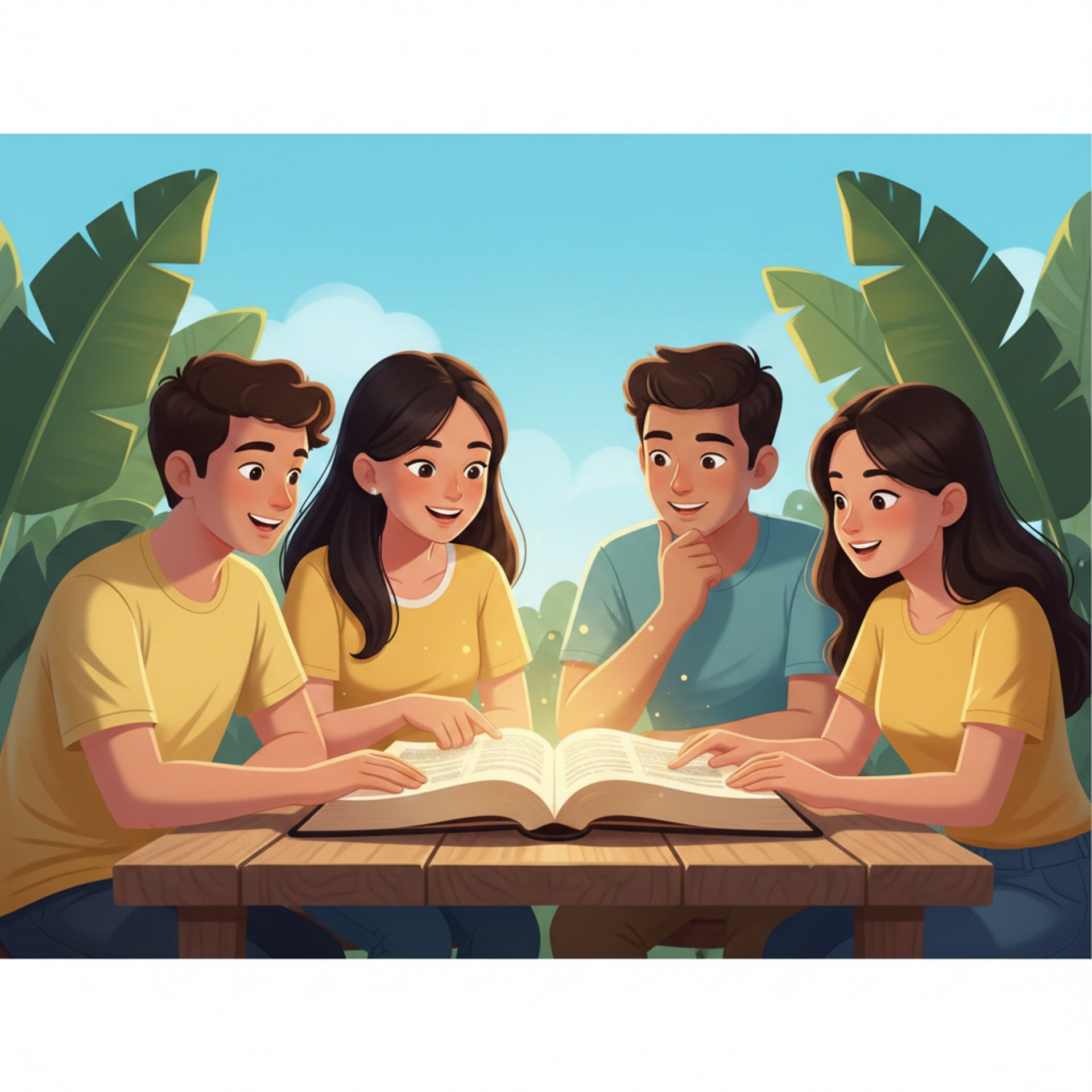 Jovenes leyendo la biblia