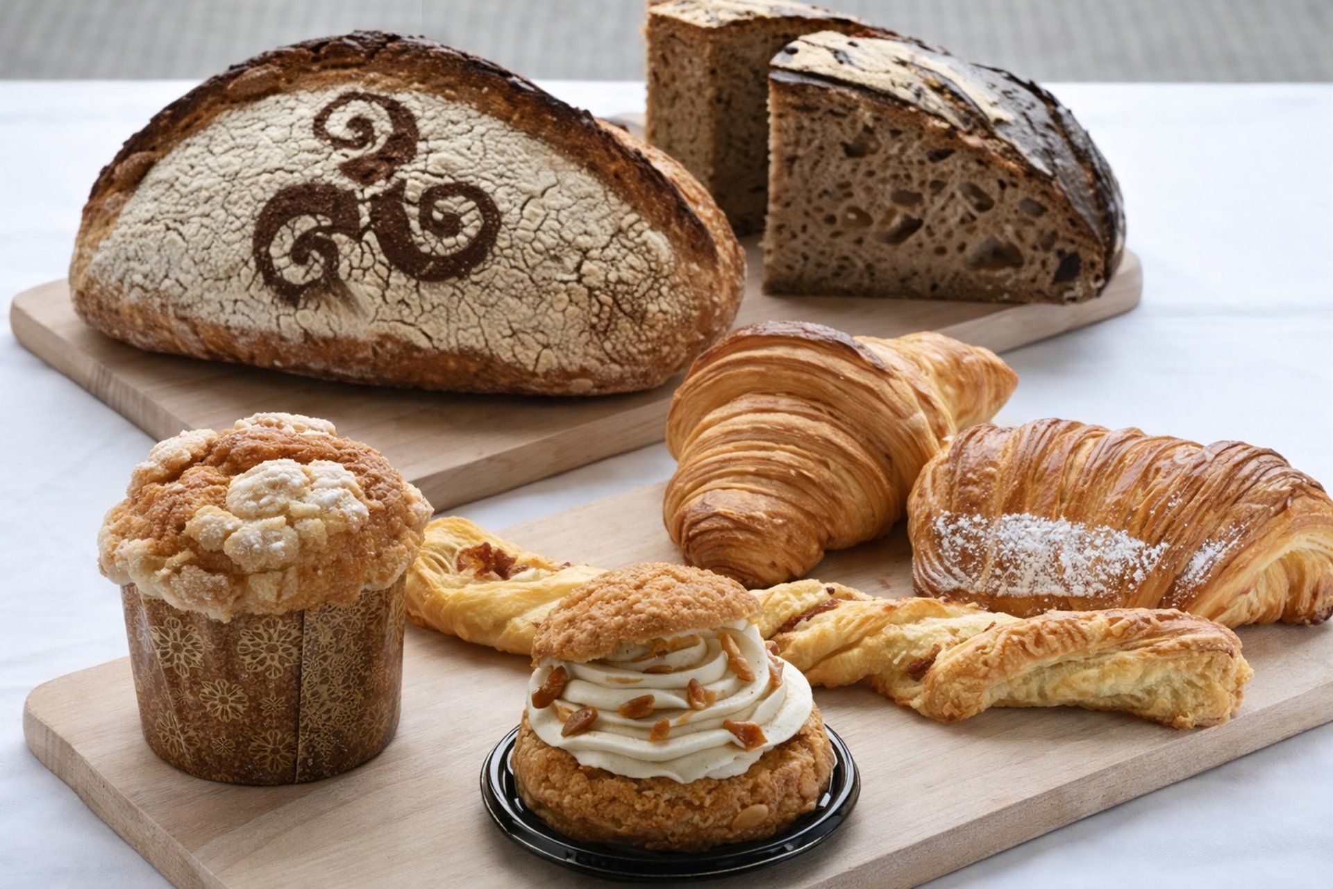 brown bread on brown wicker basket
