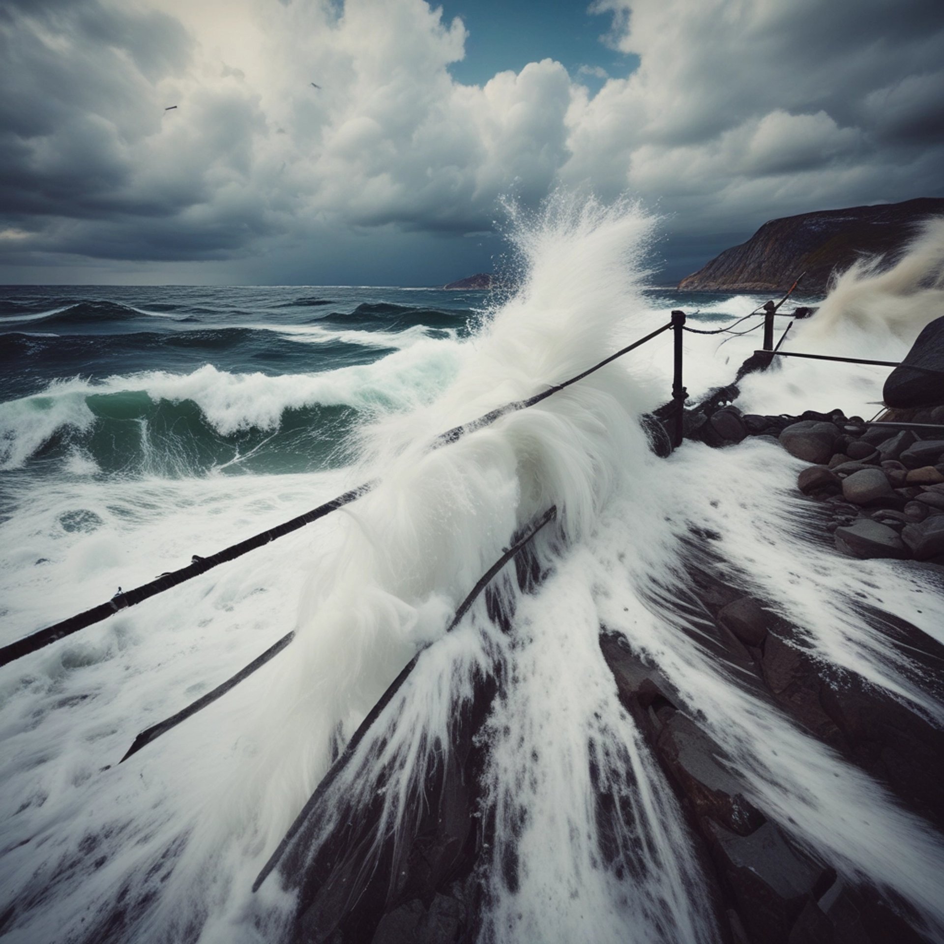 an abstract photo of a curved building with a blue sky in the background