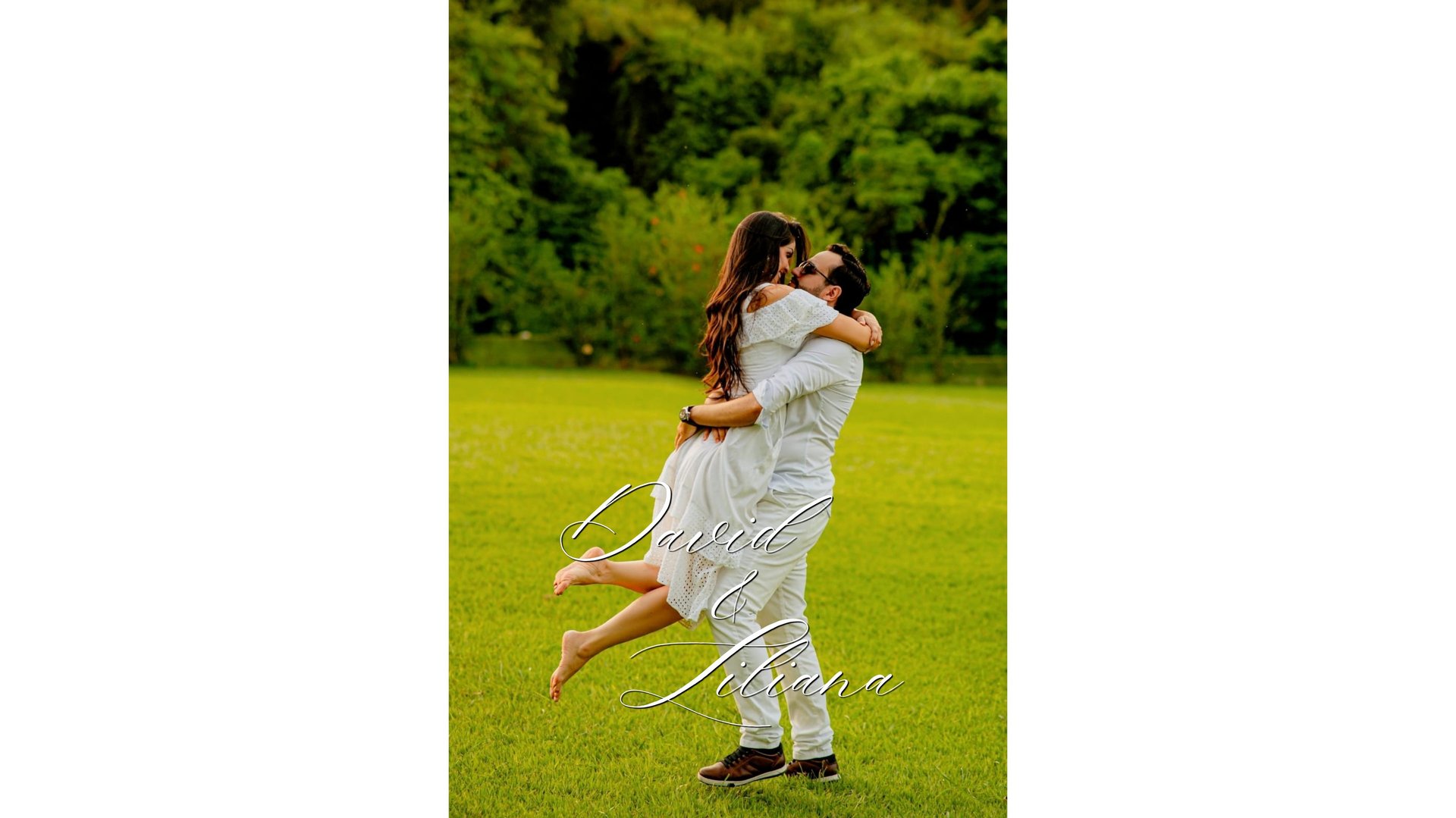 woman in white wedding dress stands in front of man in tuxedo