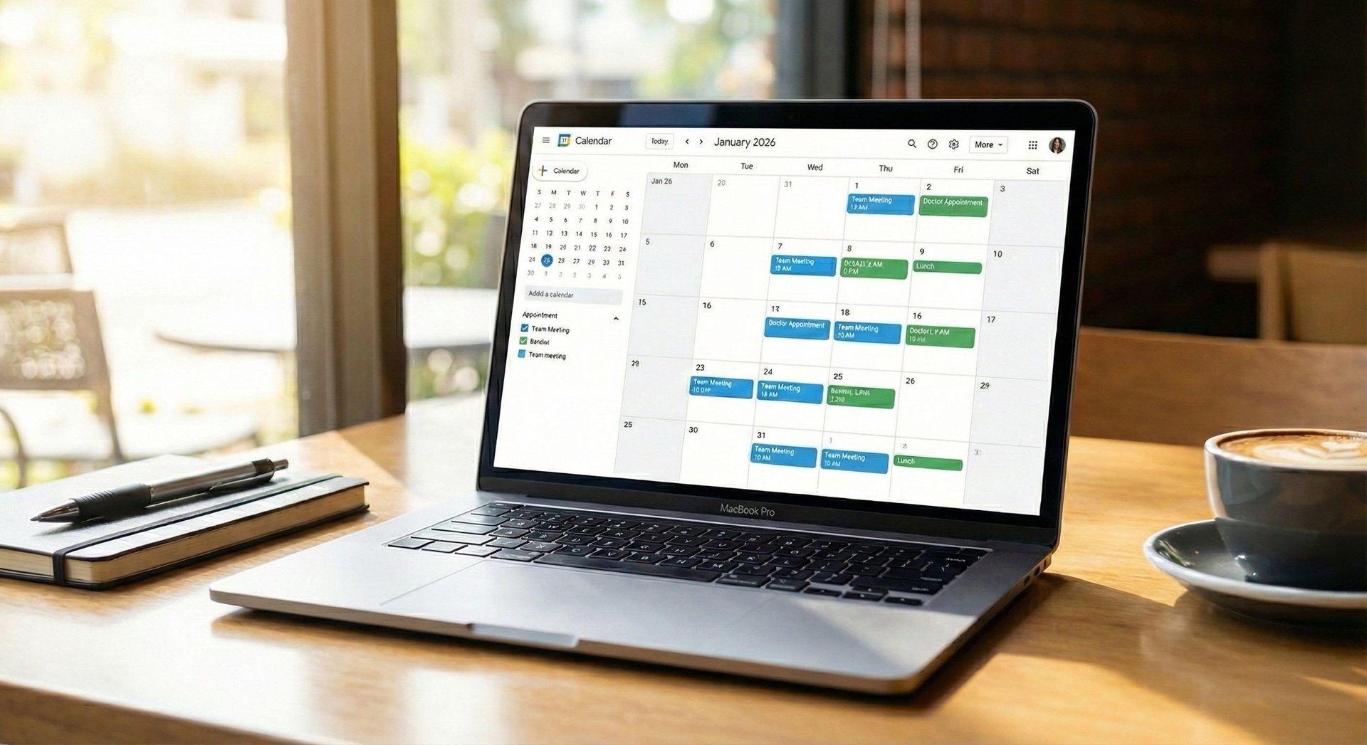 macbook pro on brown wooden table