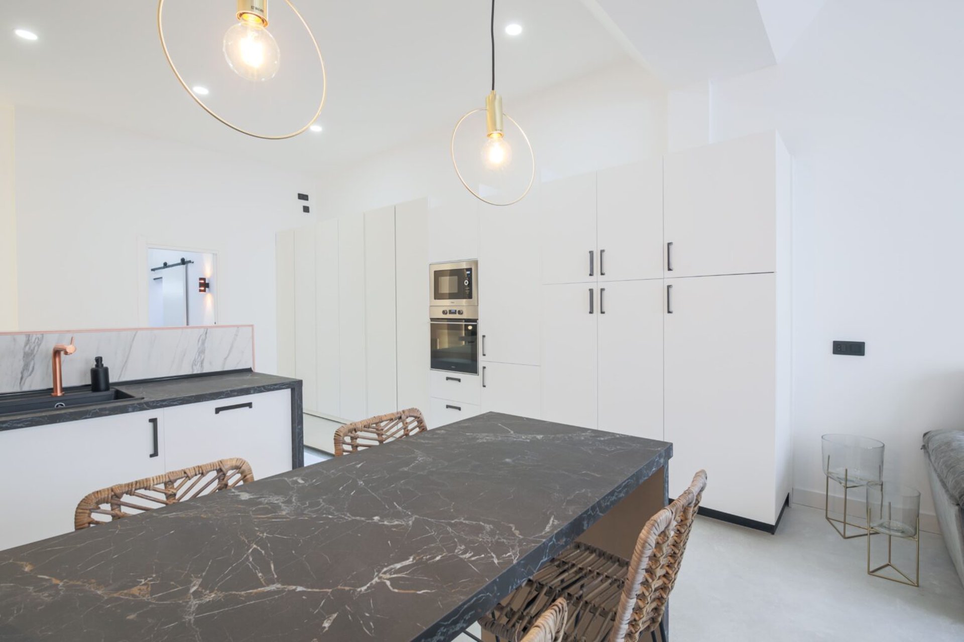 black and brown leather padded tub sofa