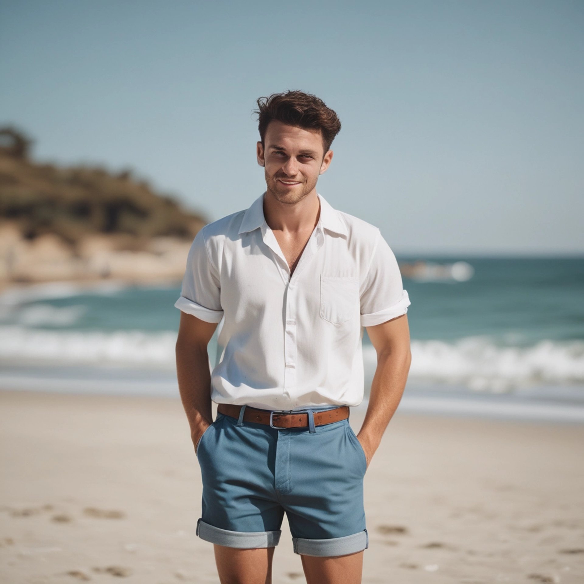 woman in blue and white shirt