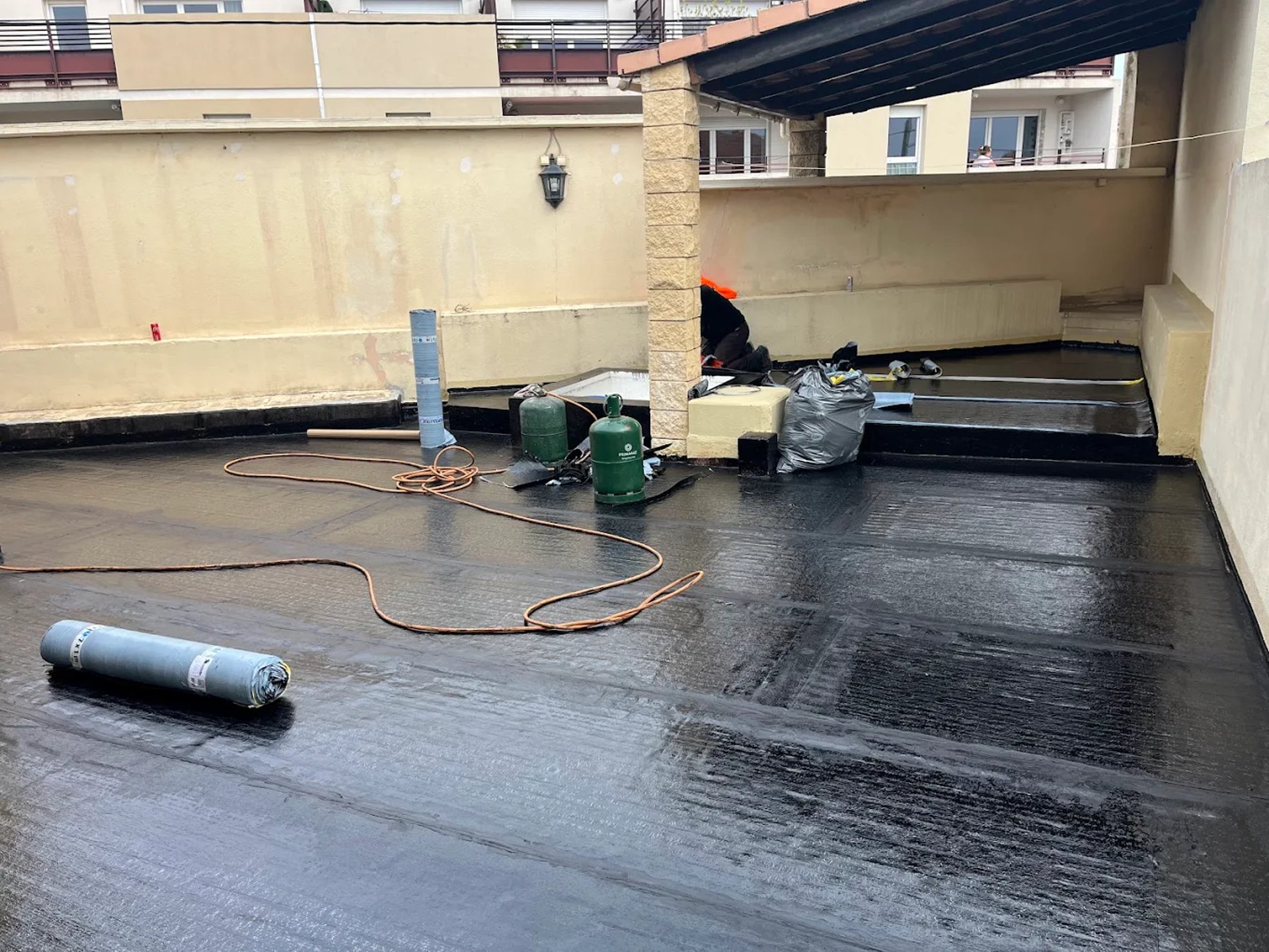 brown roof tiles
