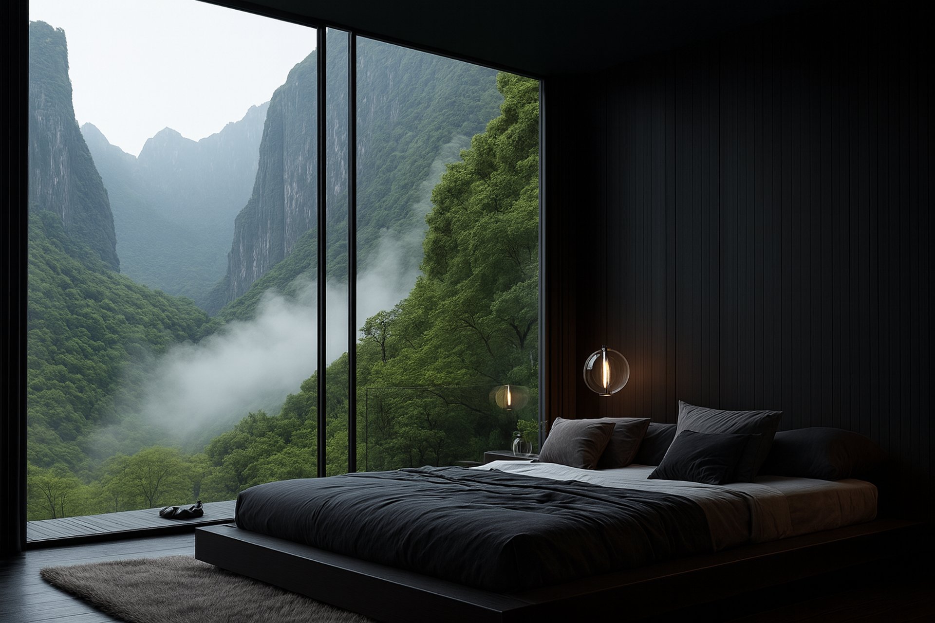 gray padded chaise couch beside window