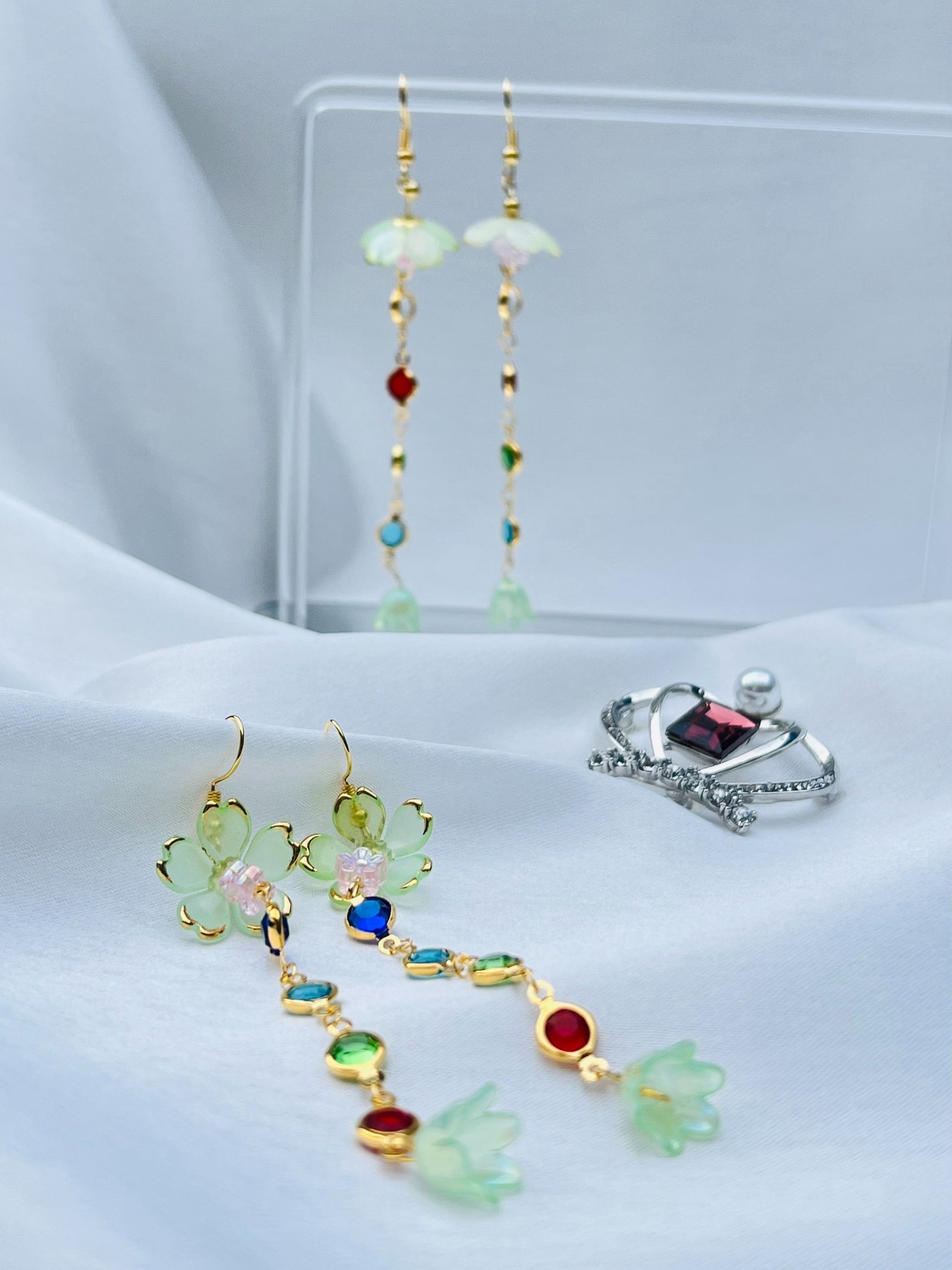 white textile on brown wooden table