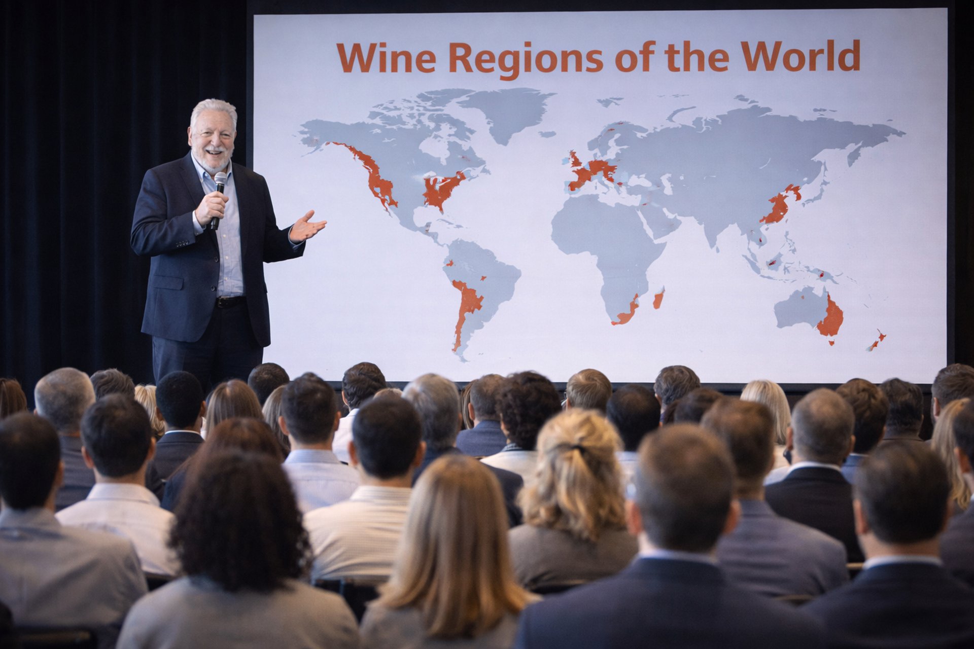 Me presenting a wine region seminar.