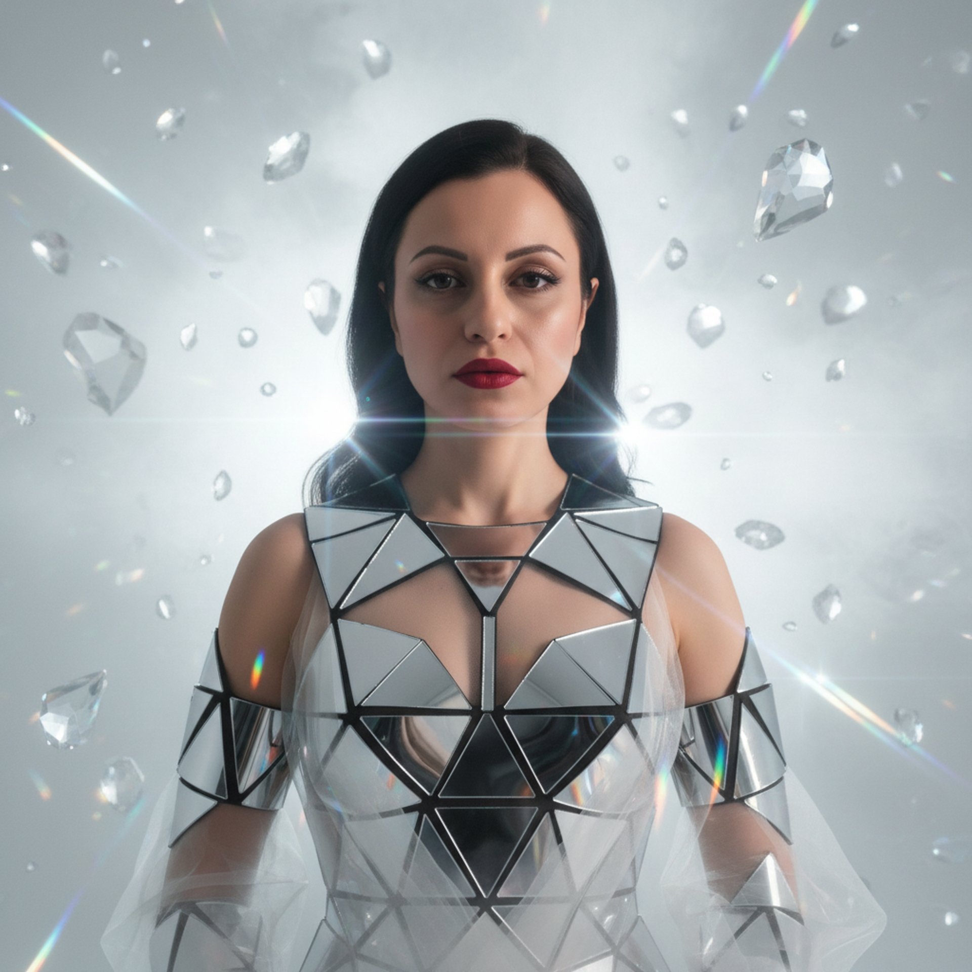 an abstract photo of a curved building with a blue sky in the background