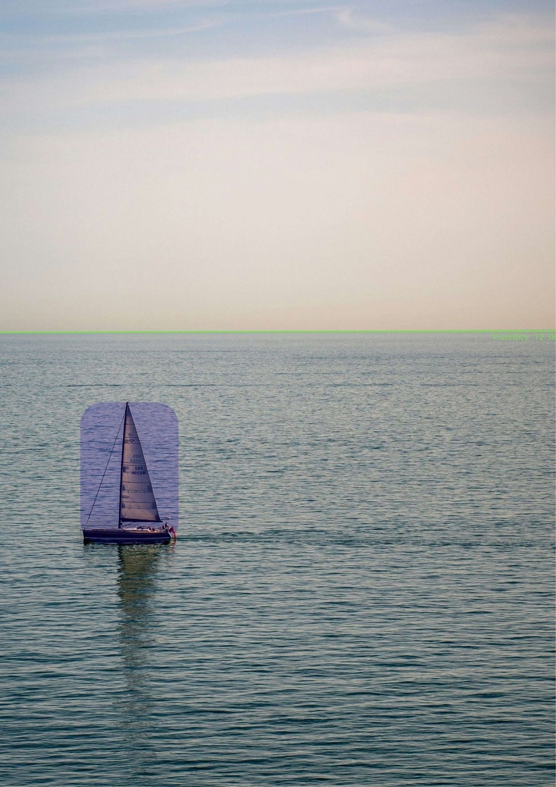 A small boat travels across a vast, blue ocean.