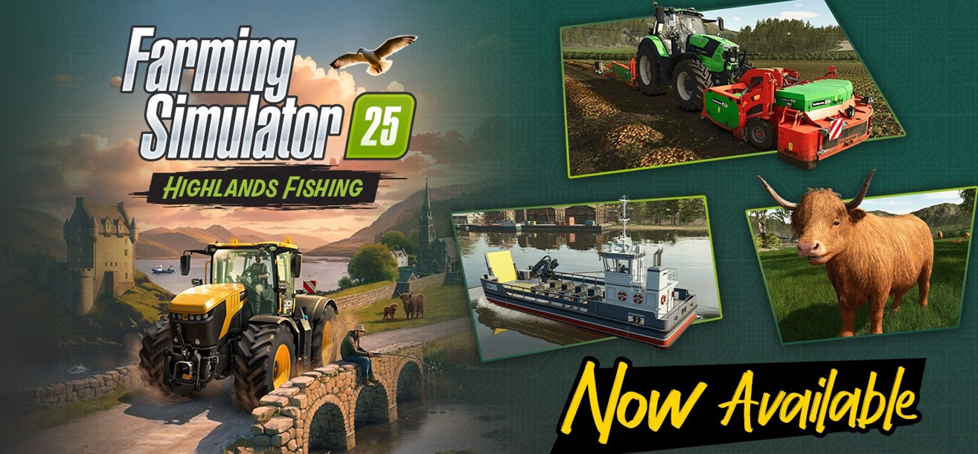 Farming Simulator 2025 Highalands Fishing Now Available Banner