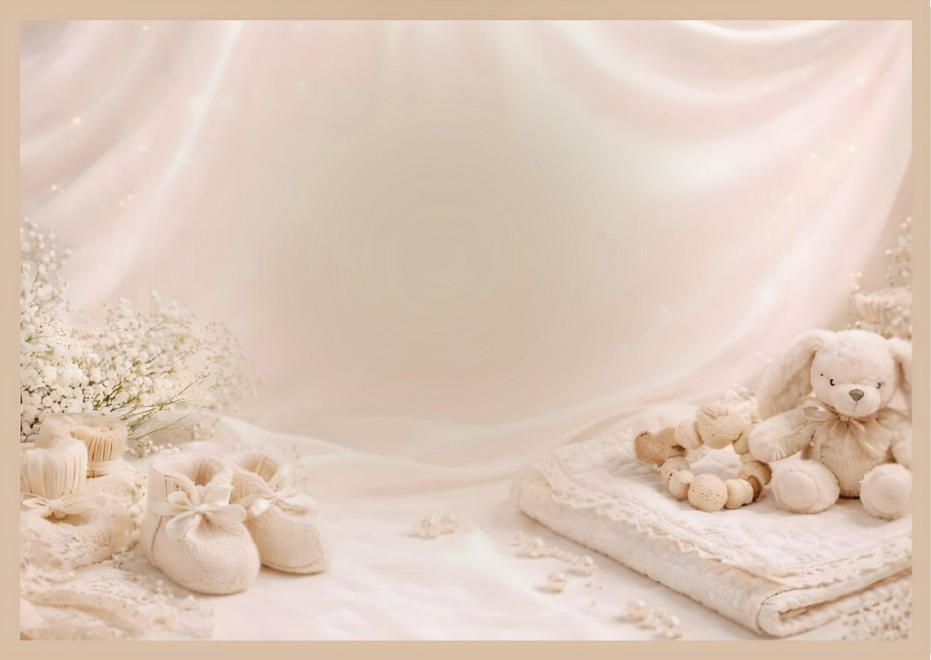 A delicate white baby dress hangs in a crib.