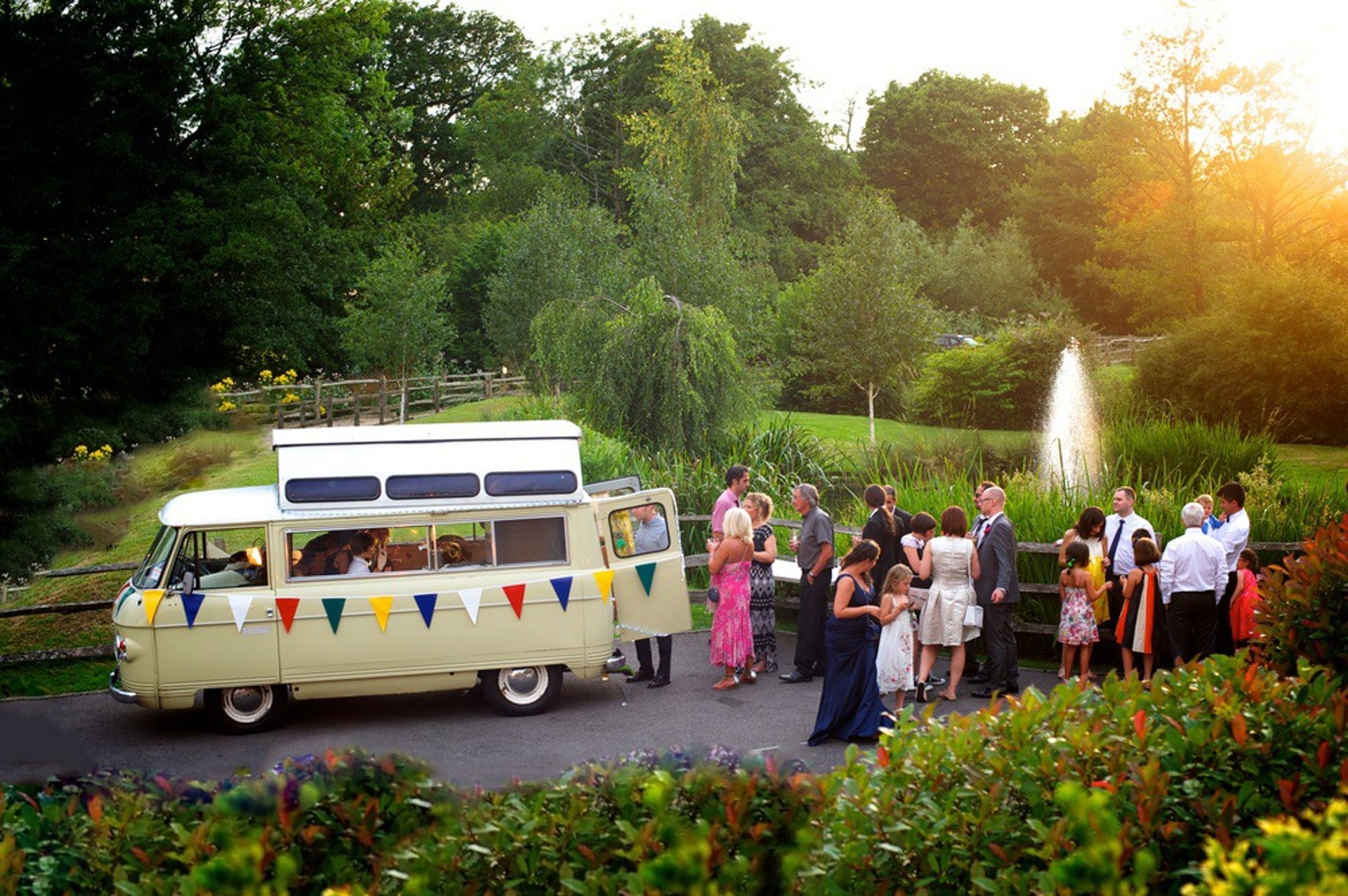 photobooth dans un camper van vintage prêt pour utilisation