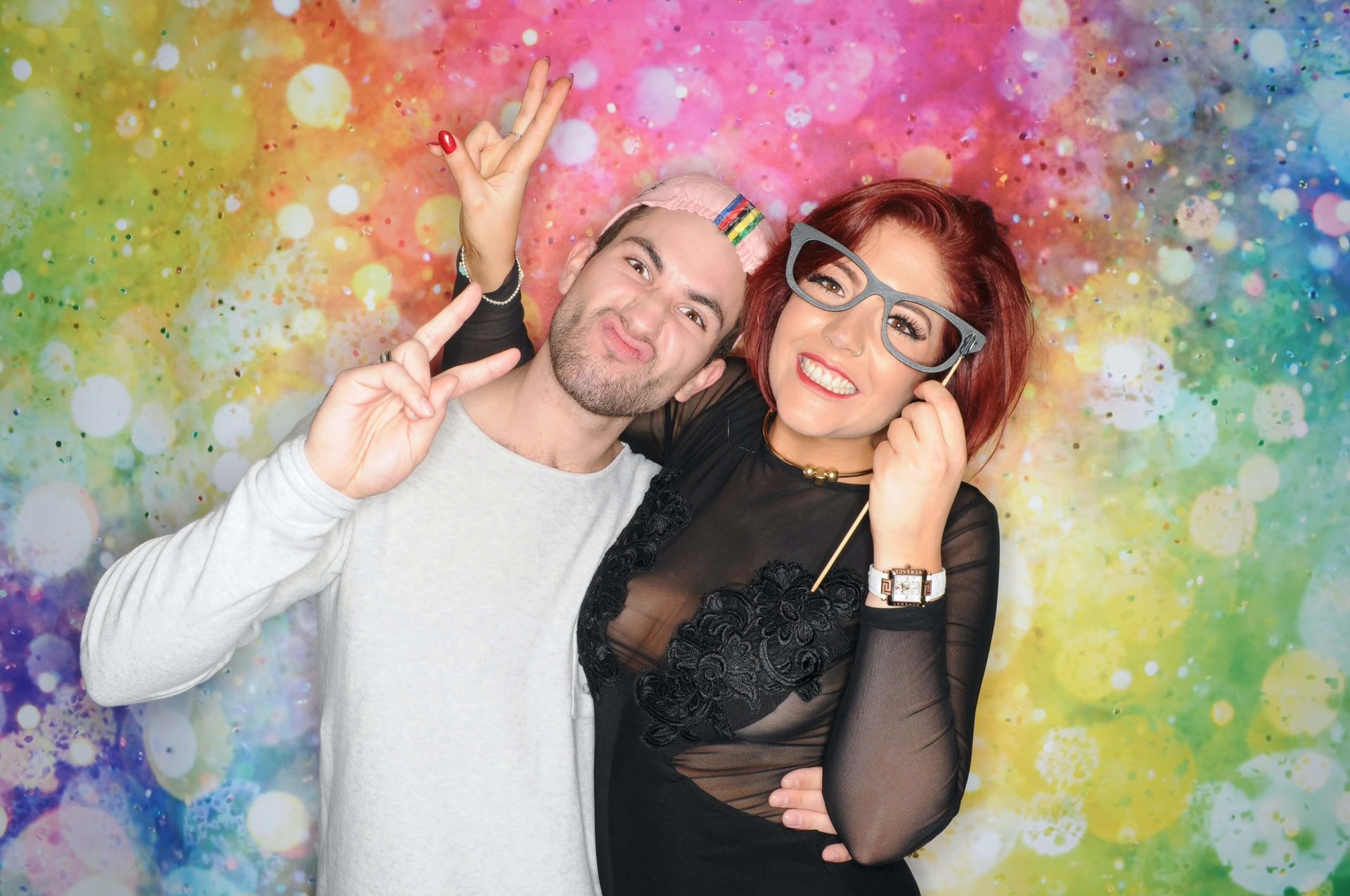 photo souvenir de soirée dans un photobooth
