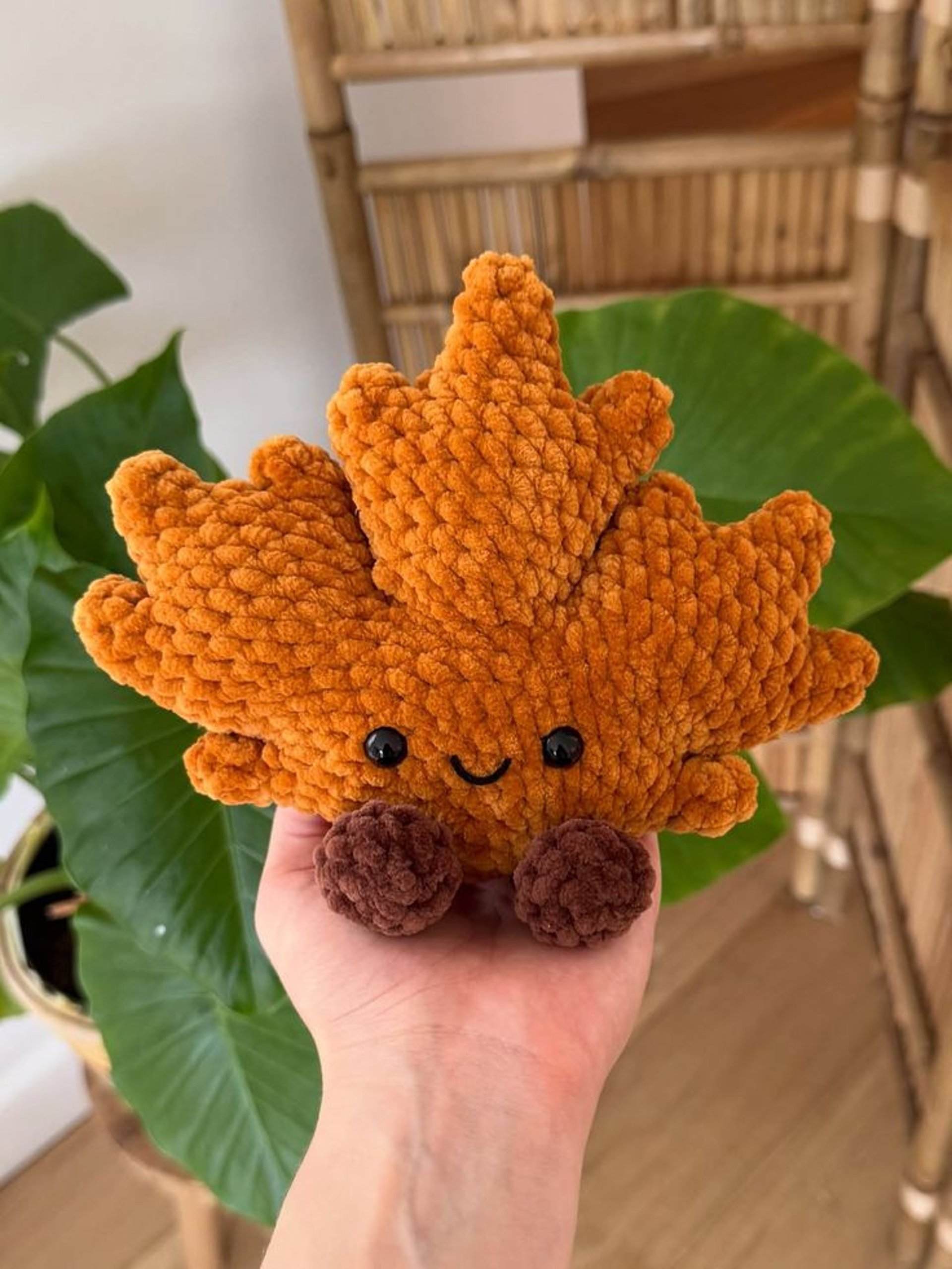 Hoja de arce tejida a crochet
