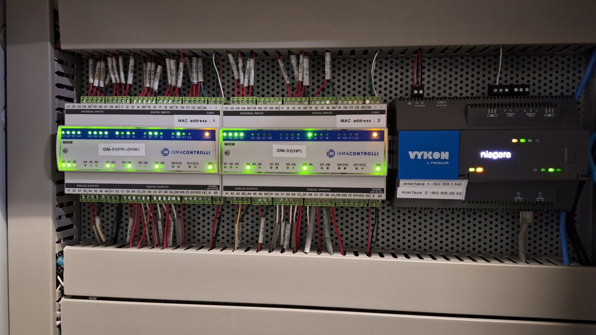 BAS control panel with VYKON Niagara platform