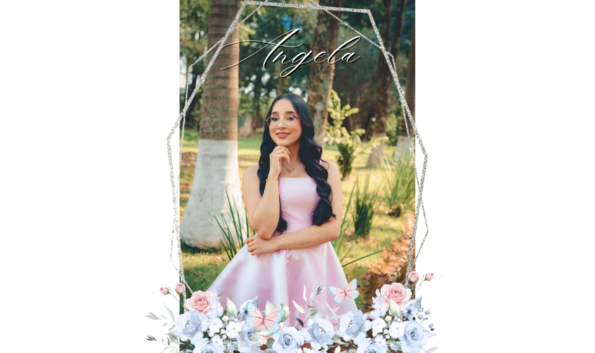 a cake with candles and flowers on a table