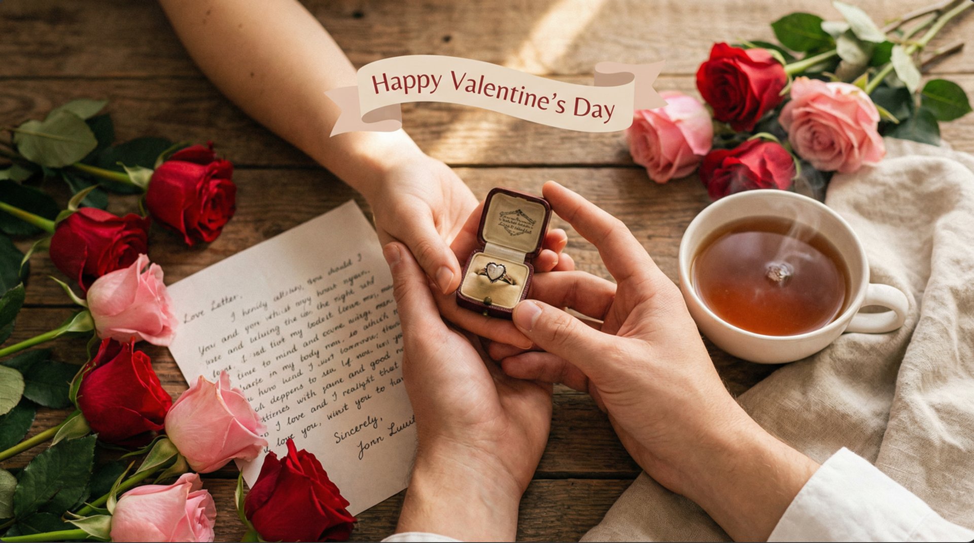 red rose on brown envelope
